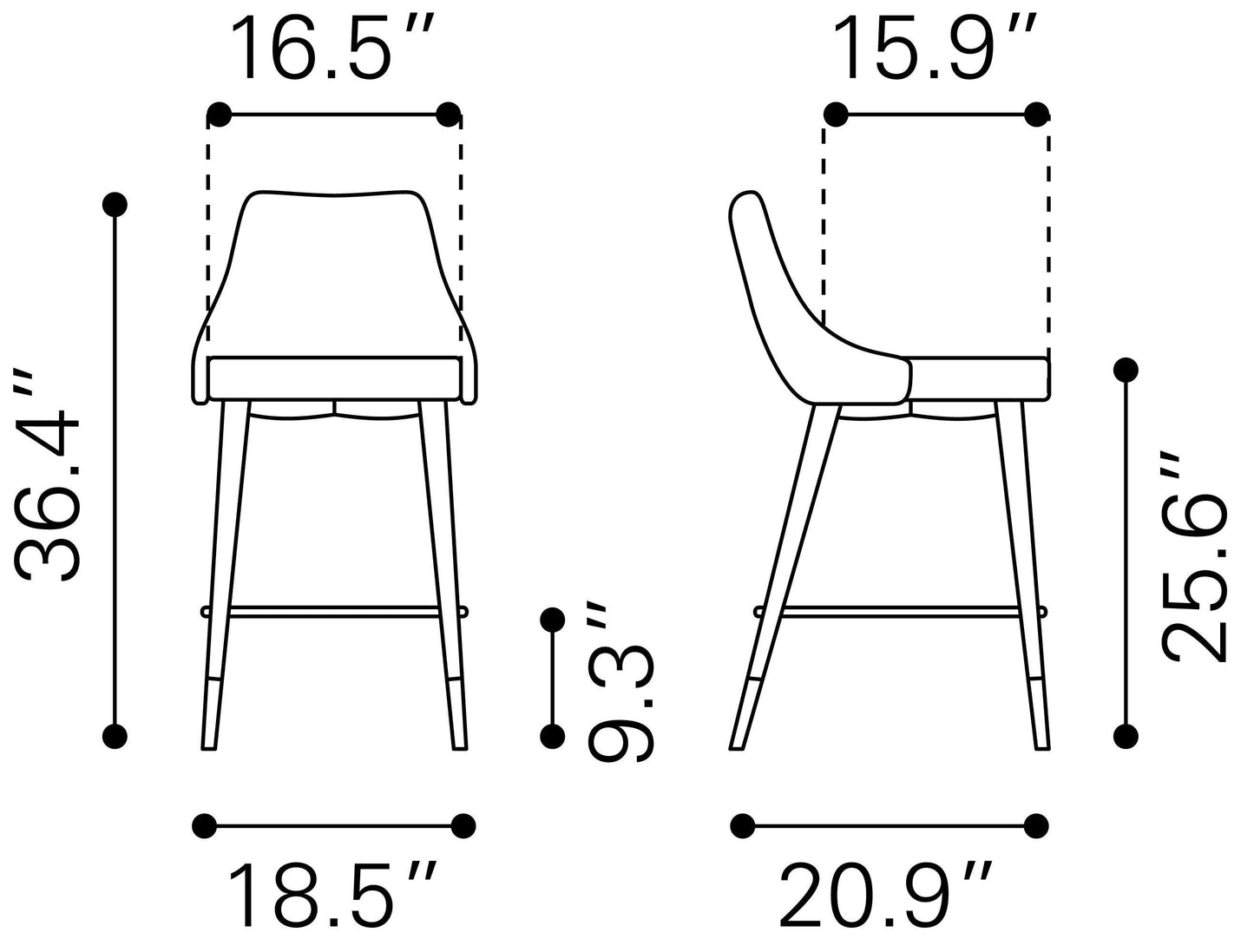 Piccolo Counter Stool Green