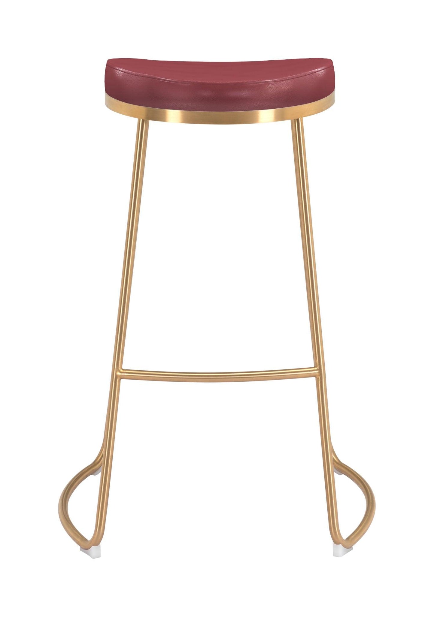 Bree Barstool (Set of 2) Burgundy & Gold