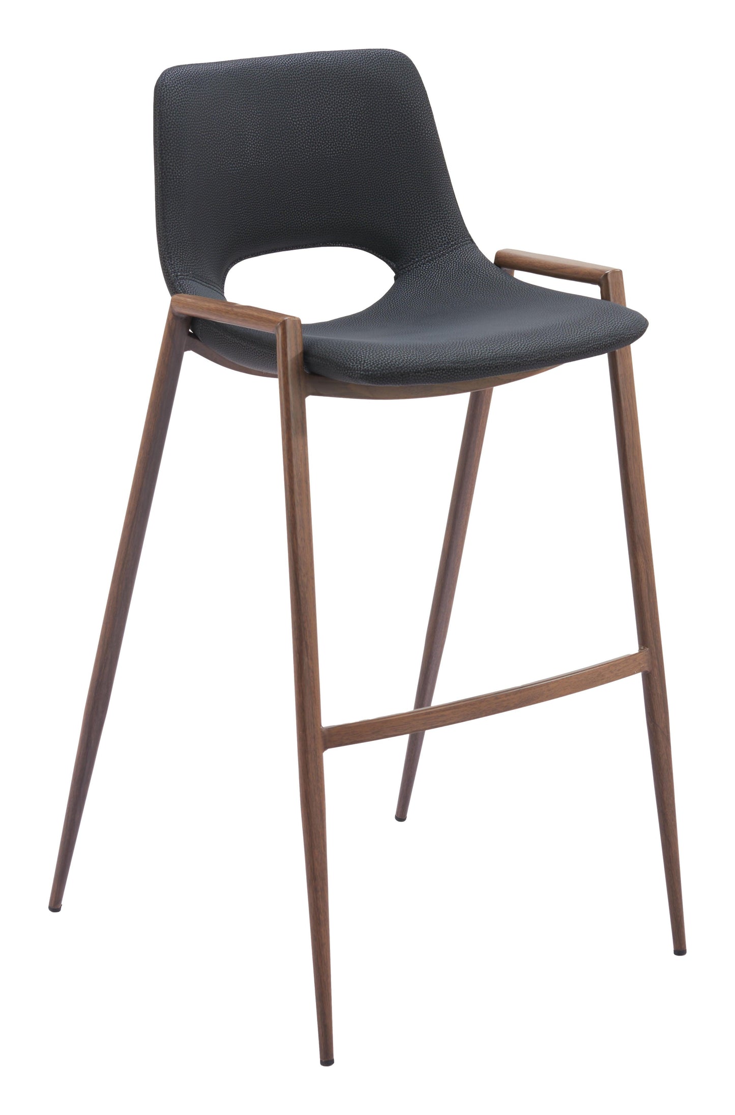 Desi Barstool (Set of 2) Black & Walnut