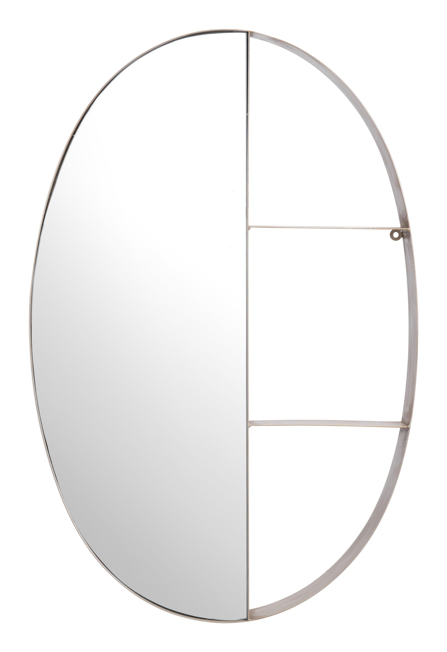 Latitude Oval Shelf Mirror Antique Bronze