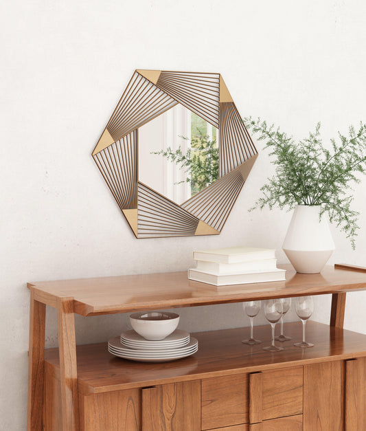 Aspect Hexagonal Mirror Copper