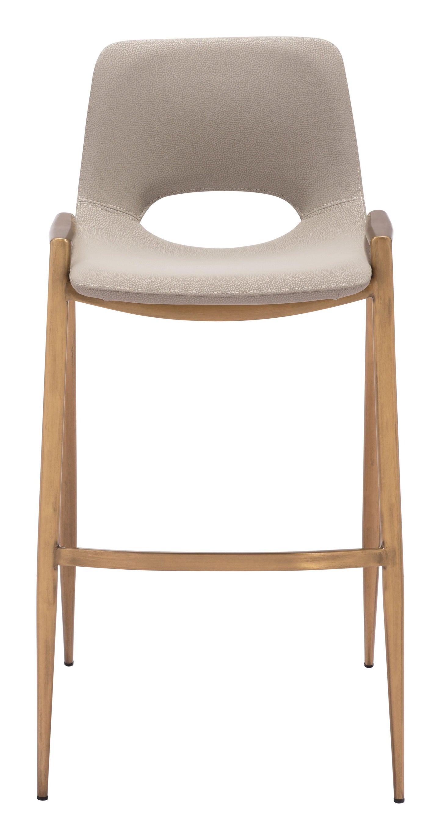 Desi Barstool (Set of 2) Beige & Gold