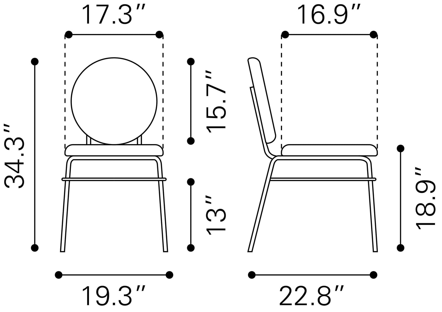 Odessa Dining Chair (Set of 2) Green & Gold