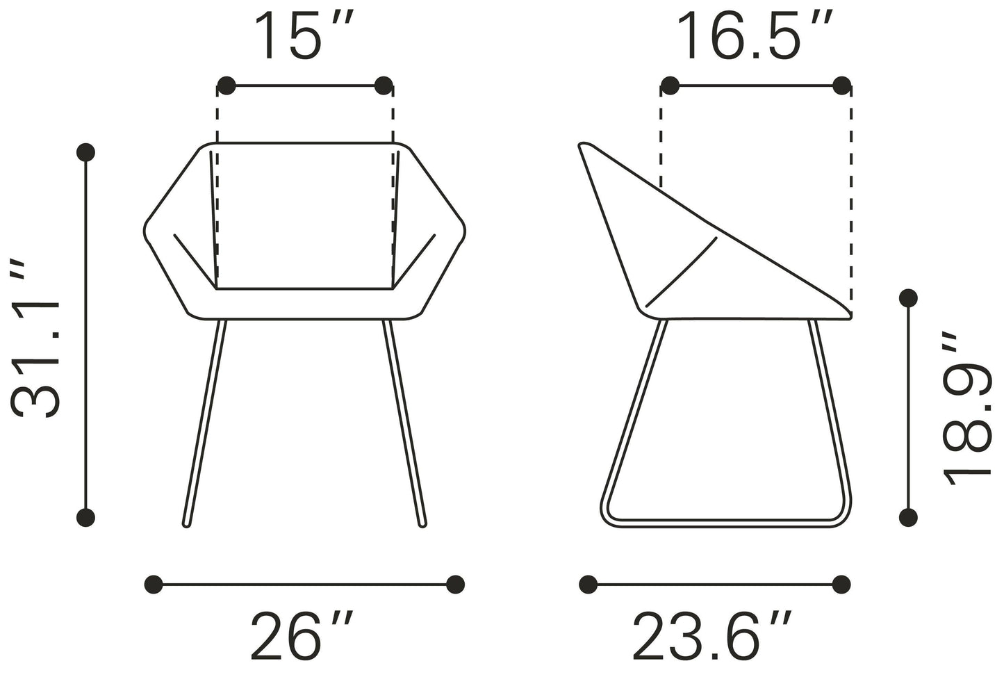 Miguel Dining Chair (Set of 2) White