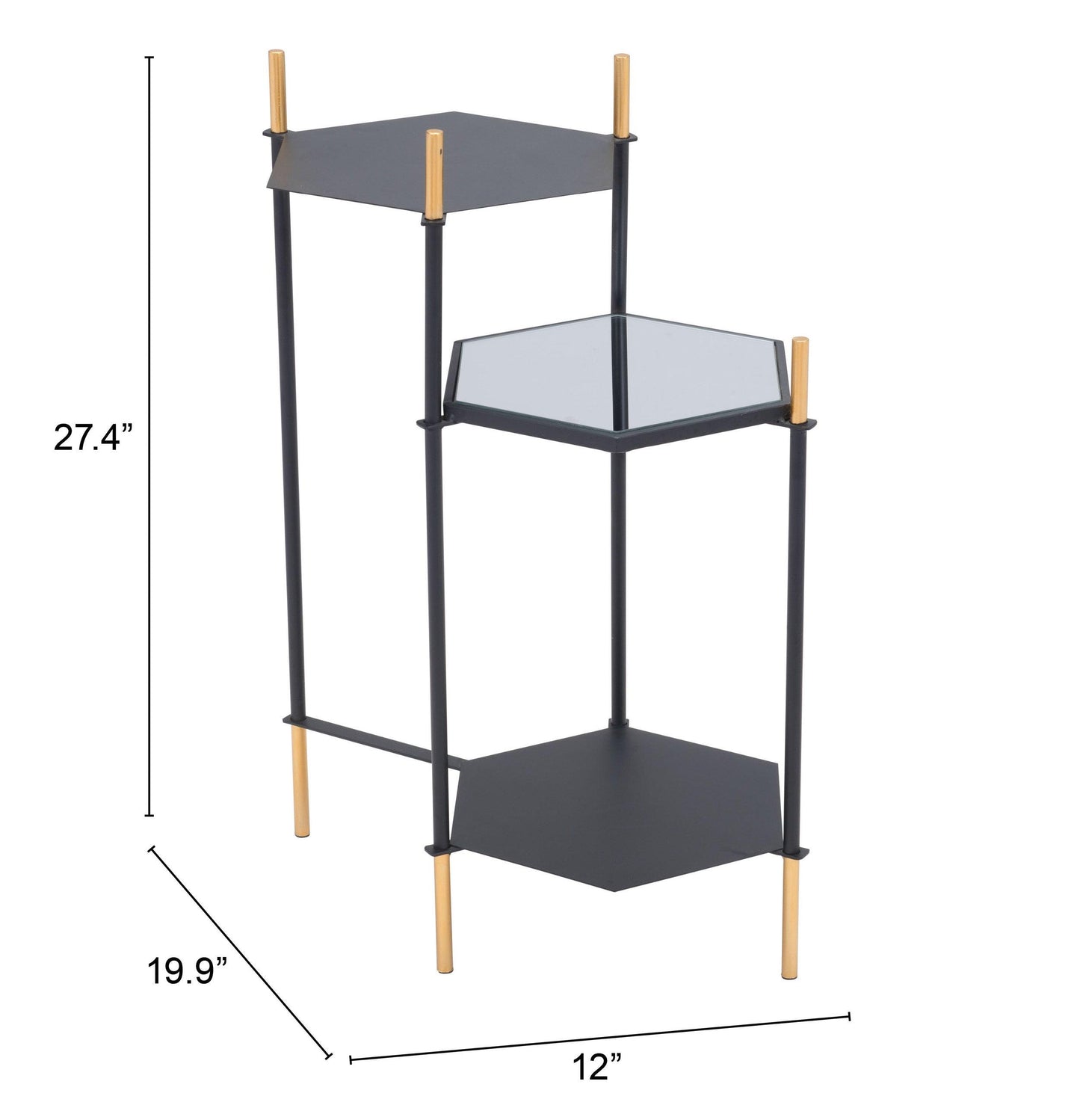 William Side Table Black & Gold