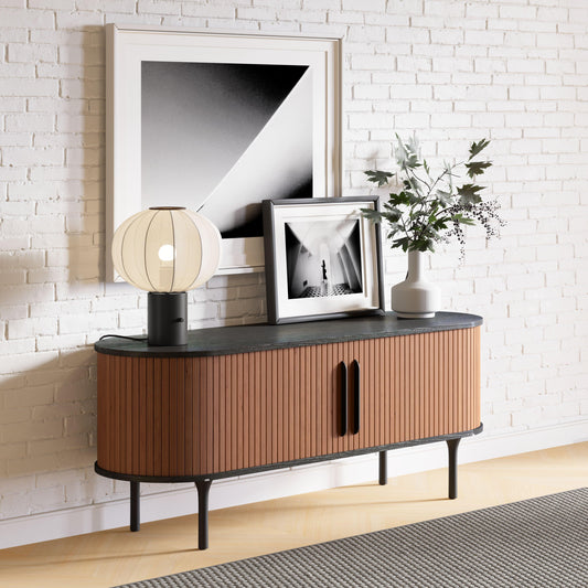 Koriana Entertainment Stand Black & Walnut