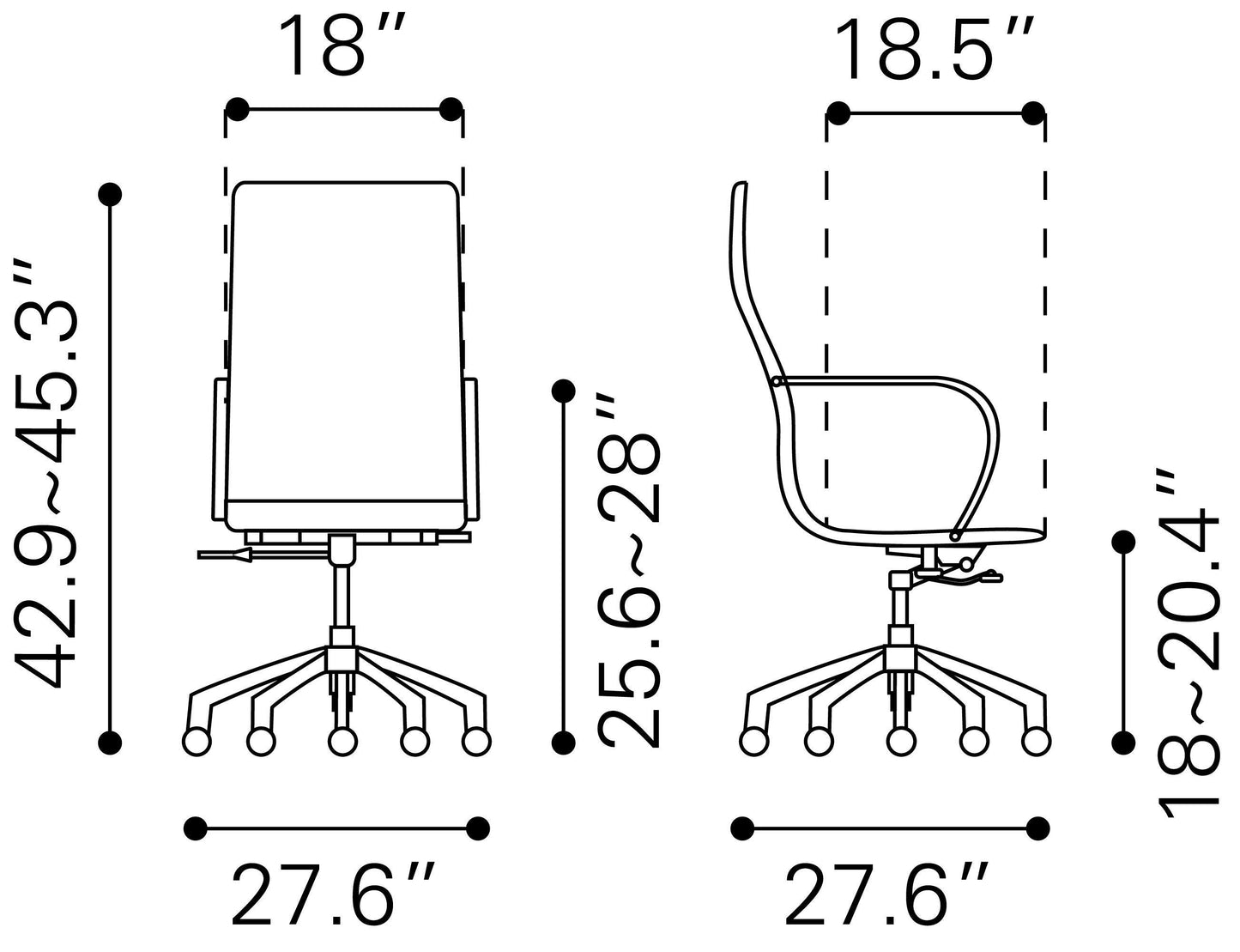 Glider High Back Office Chair Taupe