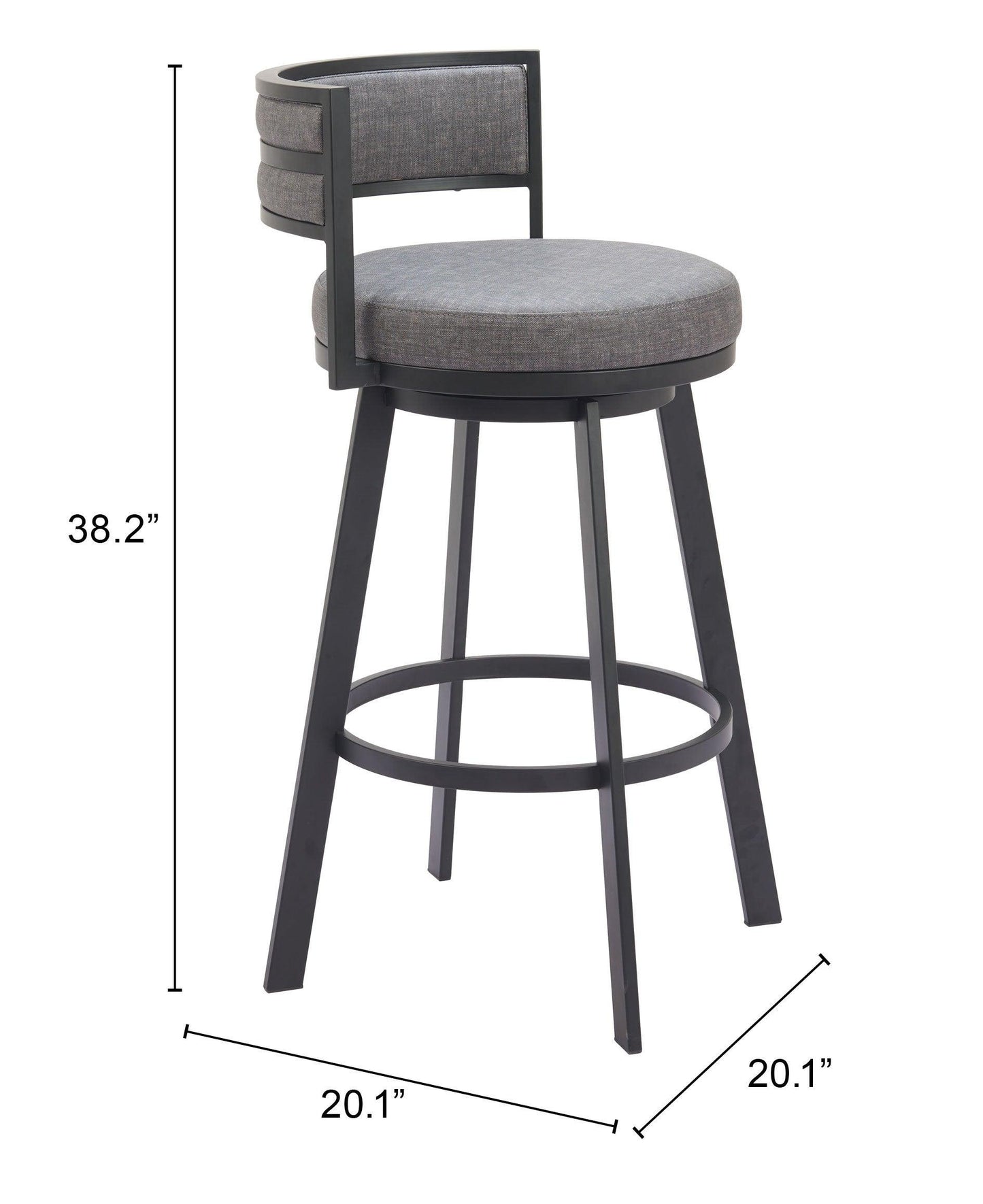 Gimsby Swivel Barstool Gray