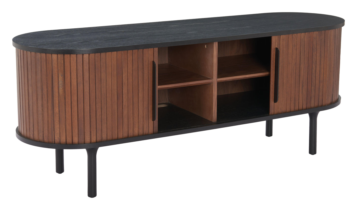 Koriana Entertainment Stand Black & Walnut