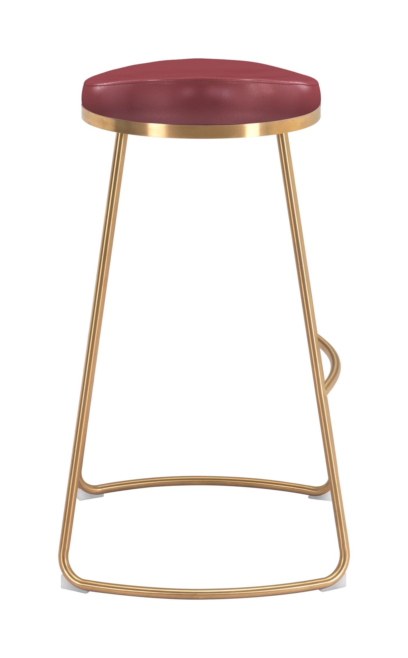 Bree Barstool (Set of 2) Burgundy & Gold