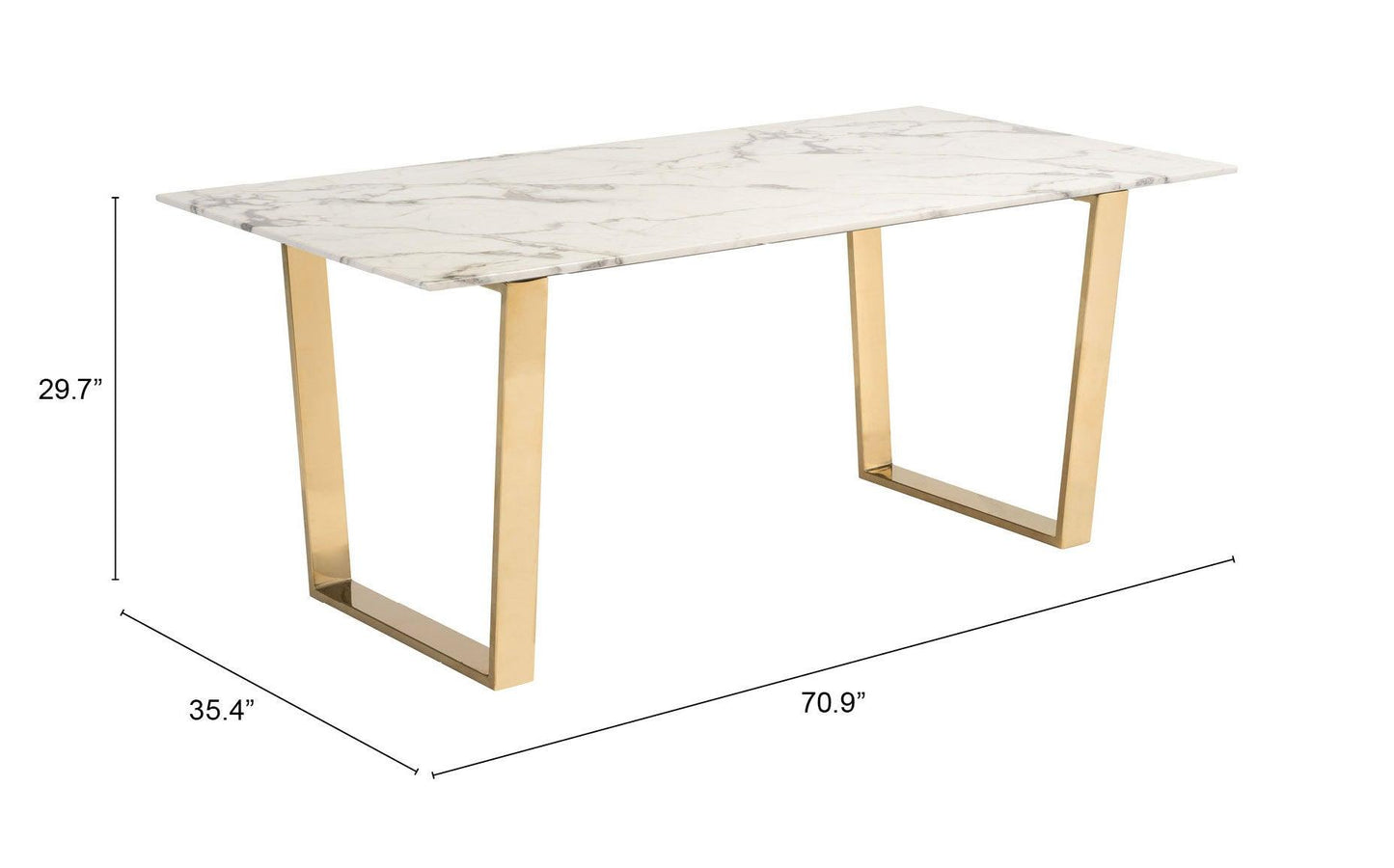 Atlas Dining Table White & Gold