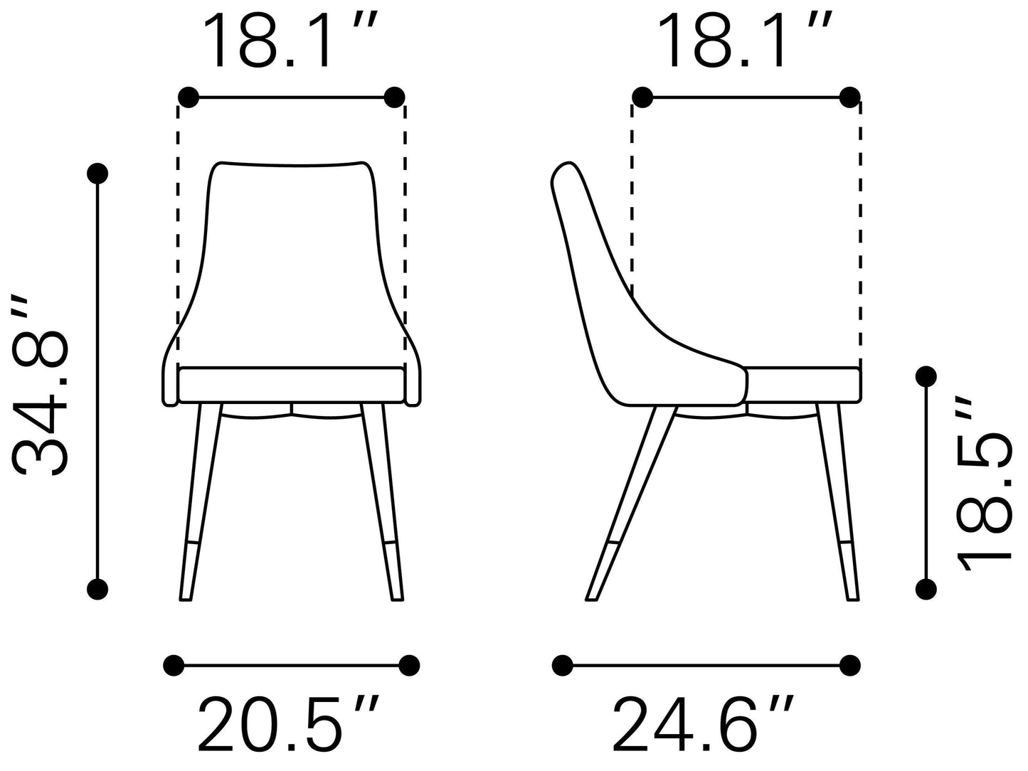 Piccolo Dining Chair (Set of 2) Yellow