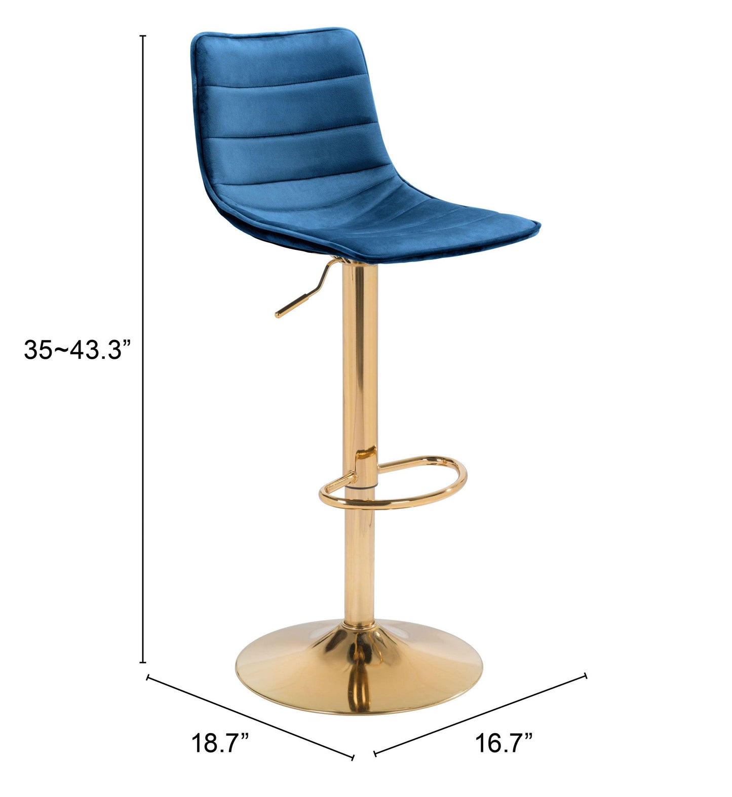 Prima Barstool Dark Blue & Gold