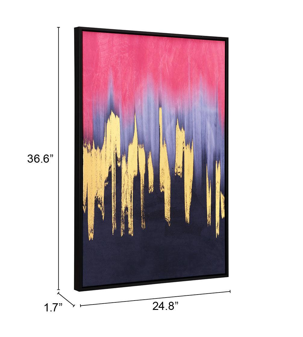 Sunset Wave Canvas Wall Art Multicolor