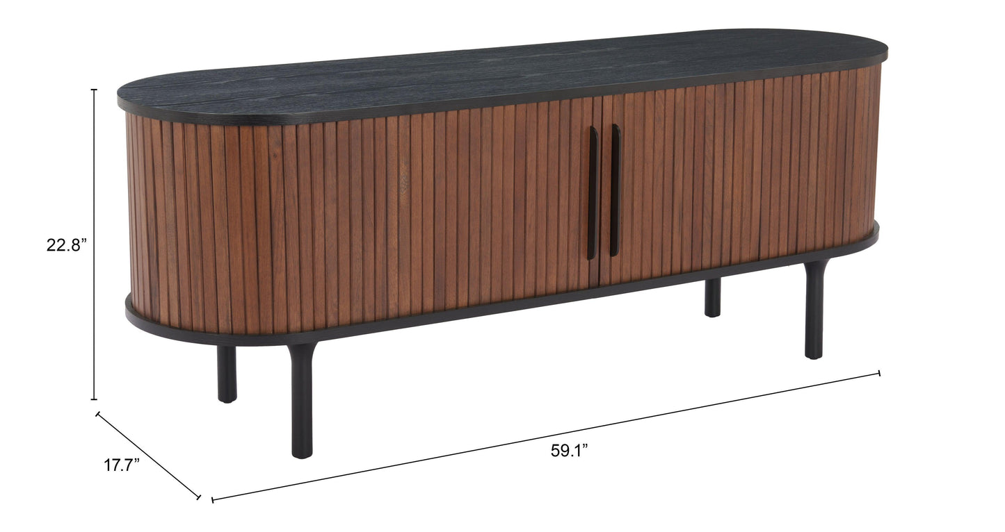 Koriana Entertainment Stand Black & Walnut