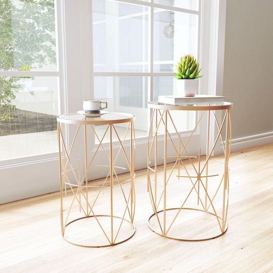 Hadrian Side Table Set (2-Piece) Gold