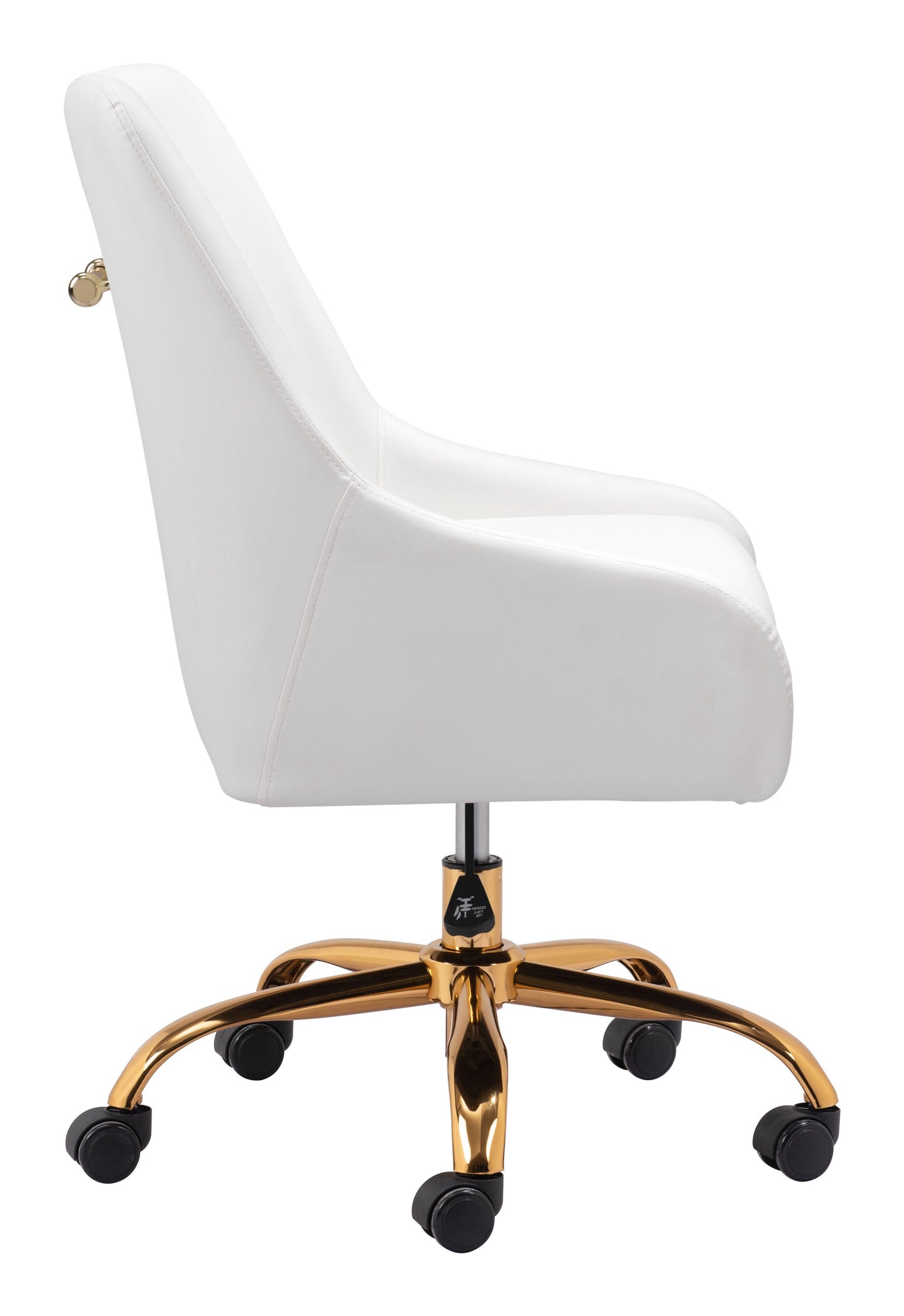 Madelaine Office Chair White & Gold