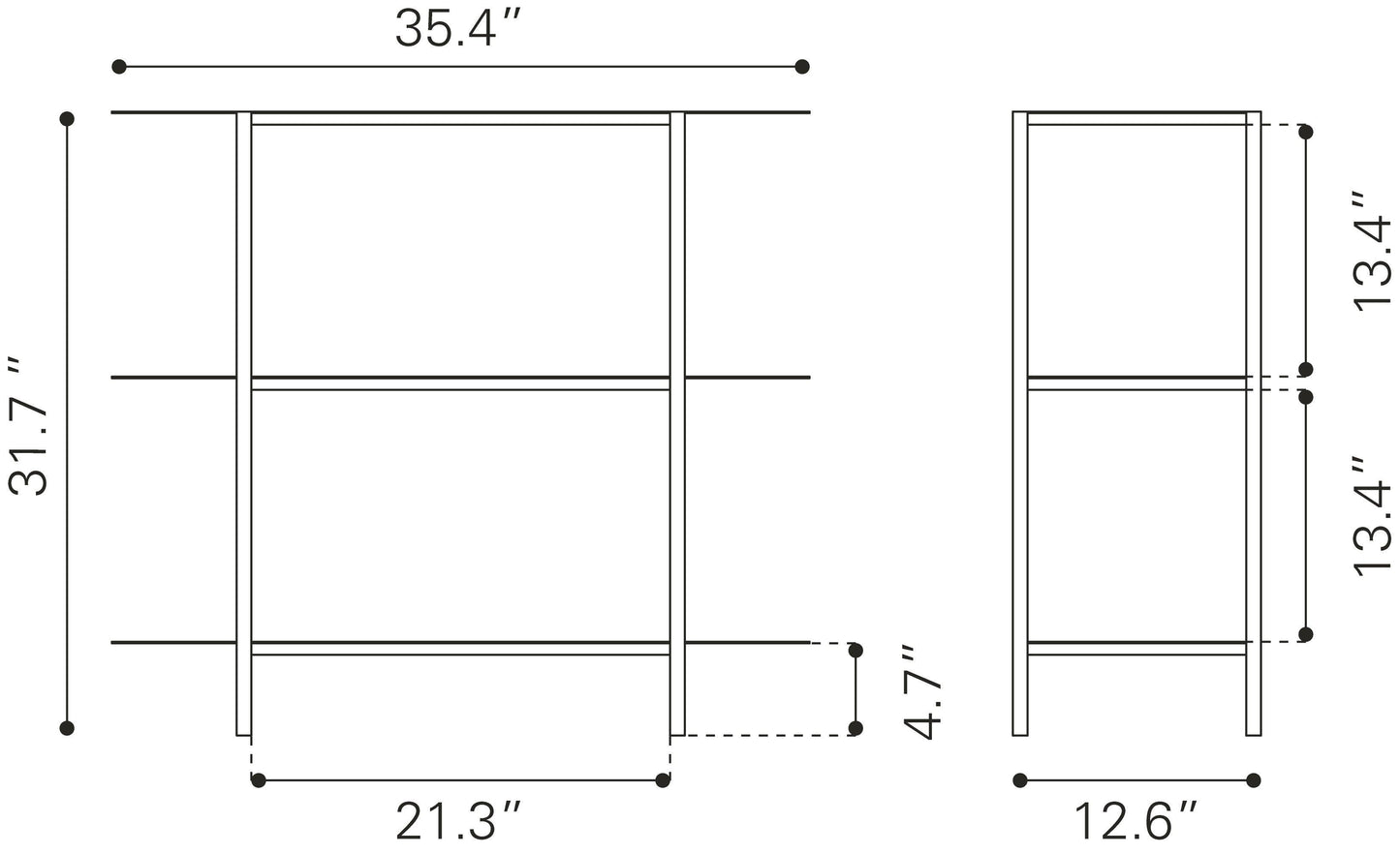 Tre Console Table White