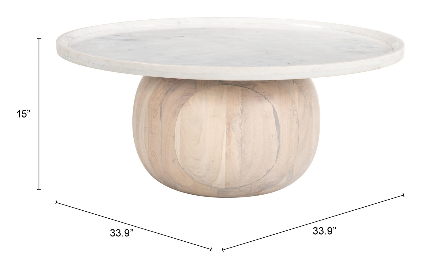 Savona Coffee Table White & Natural