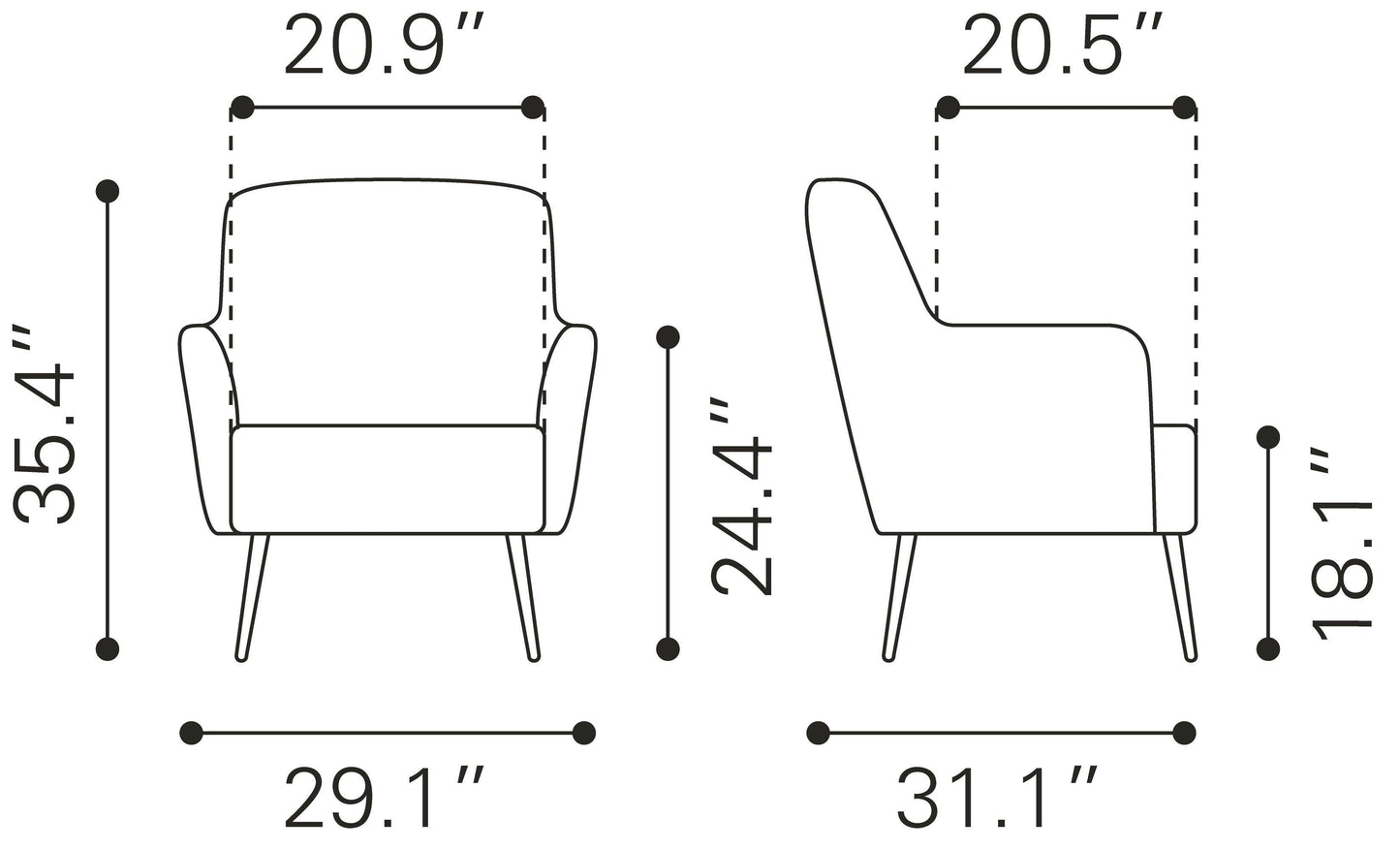 Tasmania Accent Chair Vintage Brown