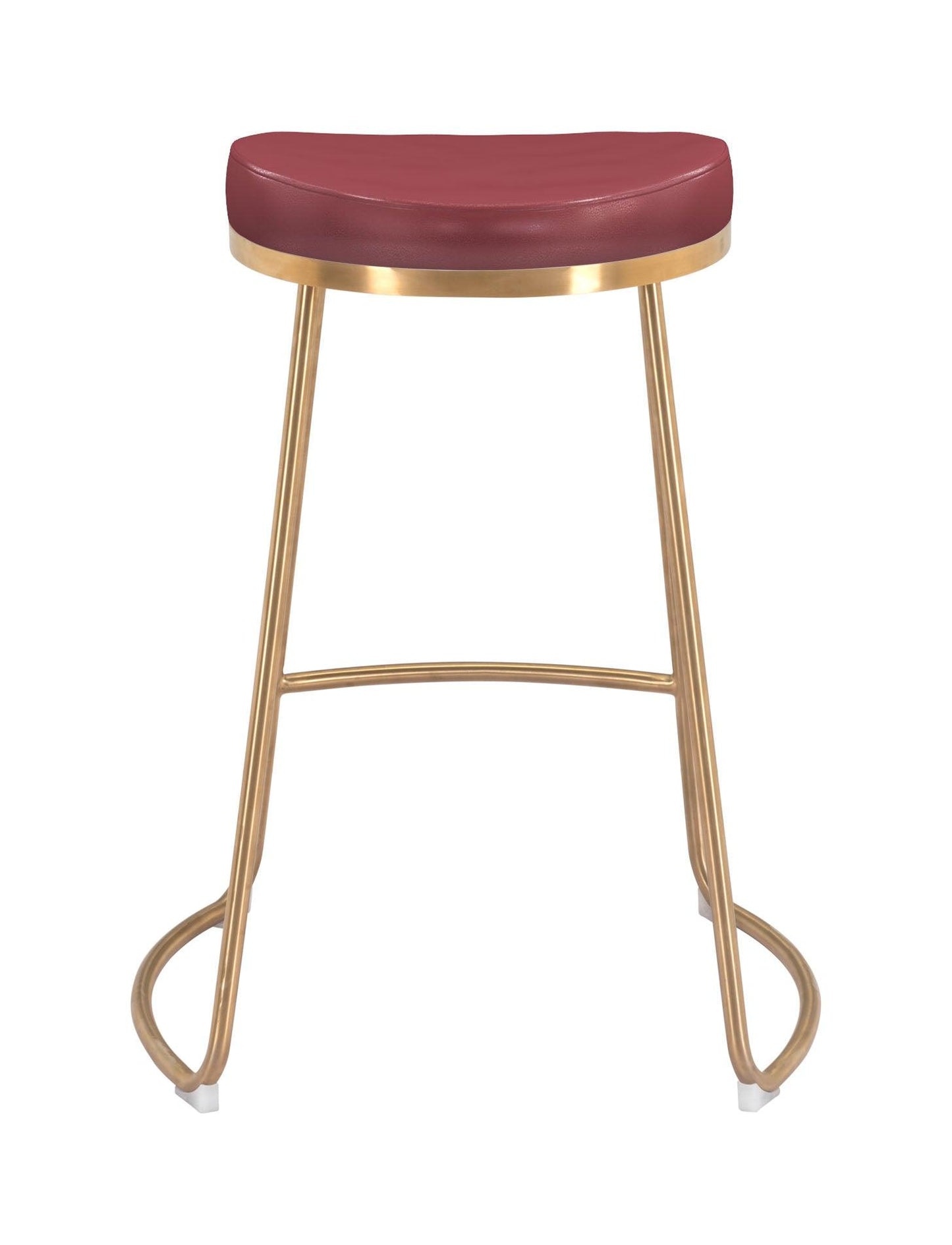 Bree Counter Stool (Set of 2) Burgundy & Gold