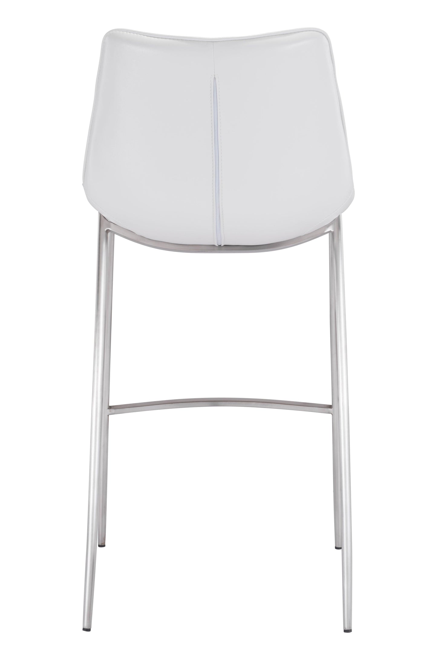 Magnus Barstool (Set of 2) White & Silver