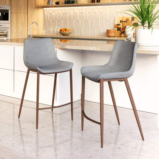 Magnus Counter Stool (Set of 2) Slate Gray & Walnut