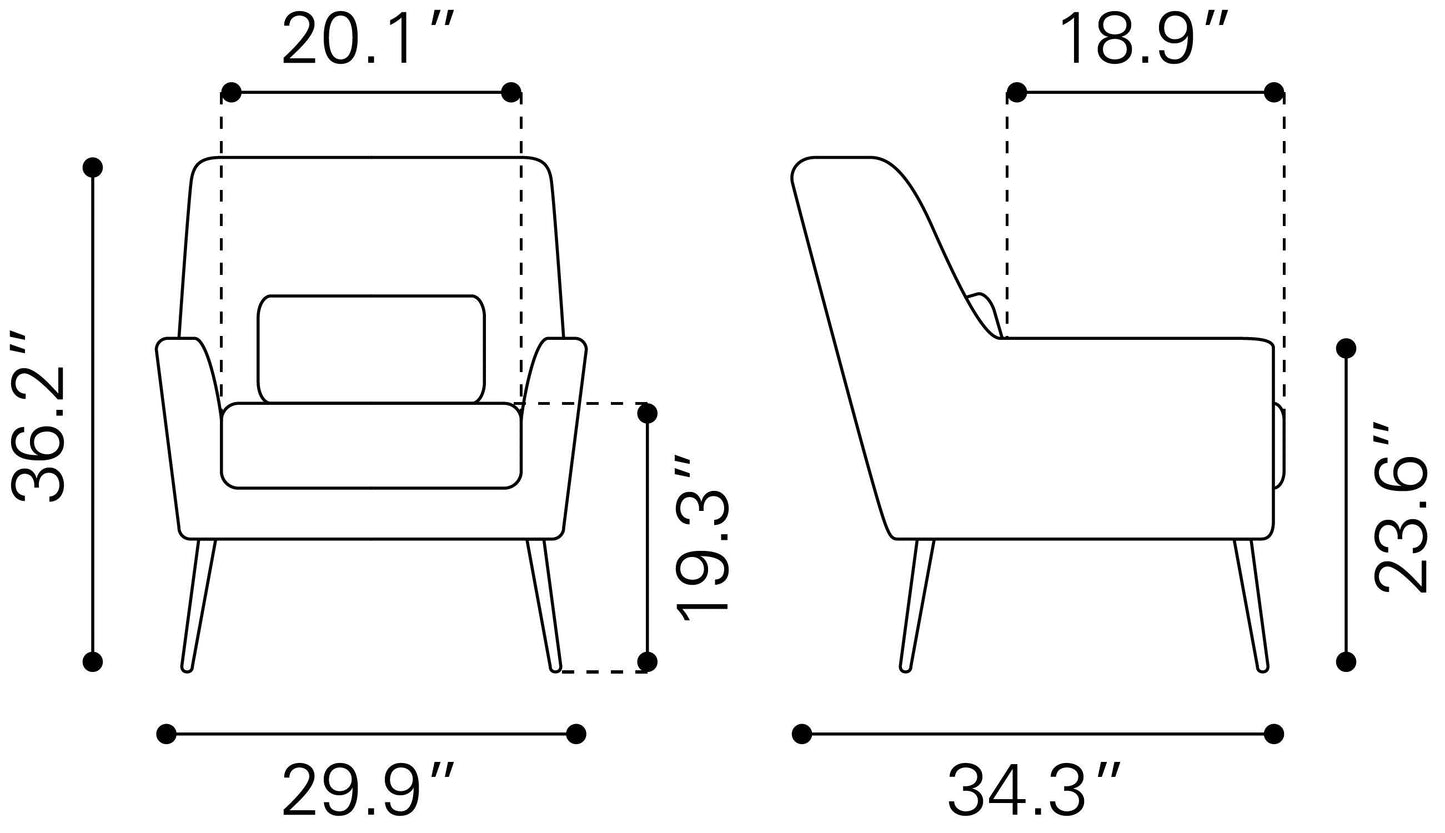 Ontario Accent Chair Gray