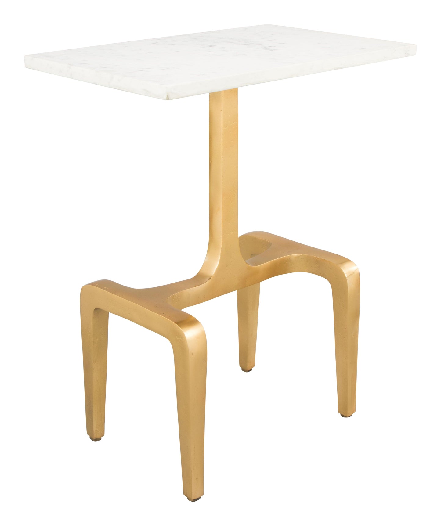 Clement Side Table White & Gold