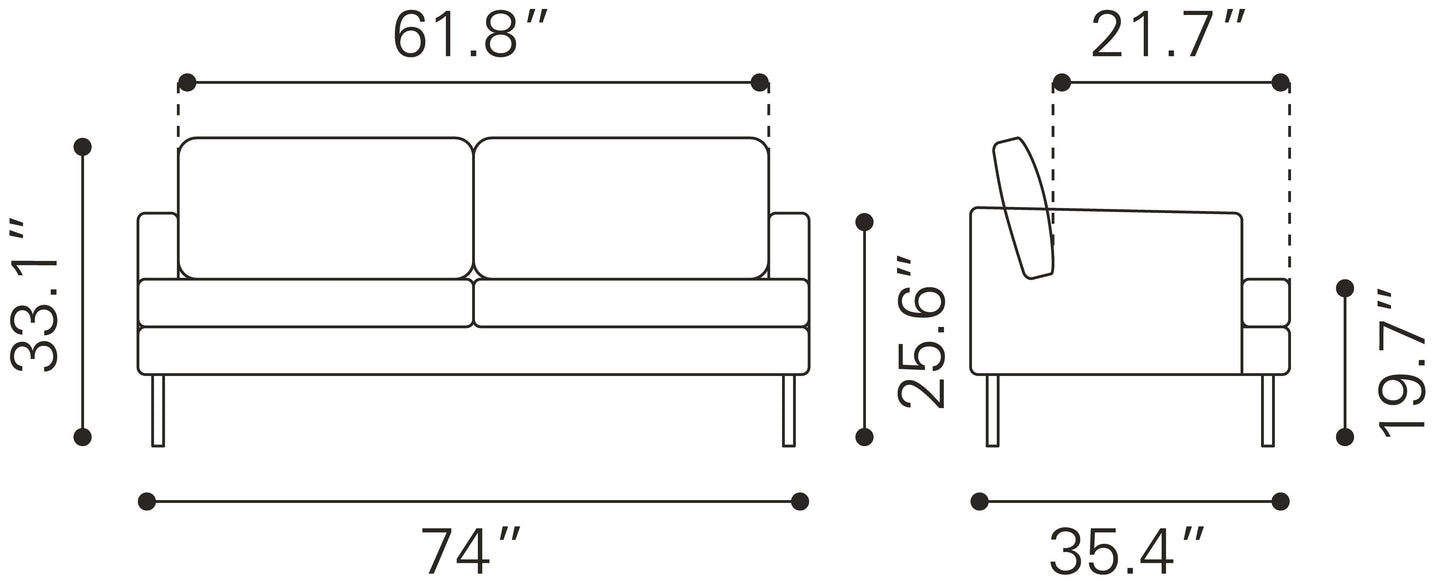 Decade Sofa Vintage Gray