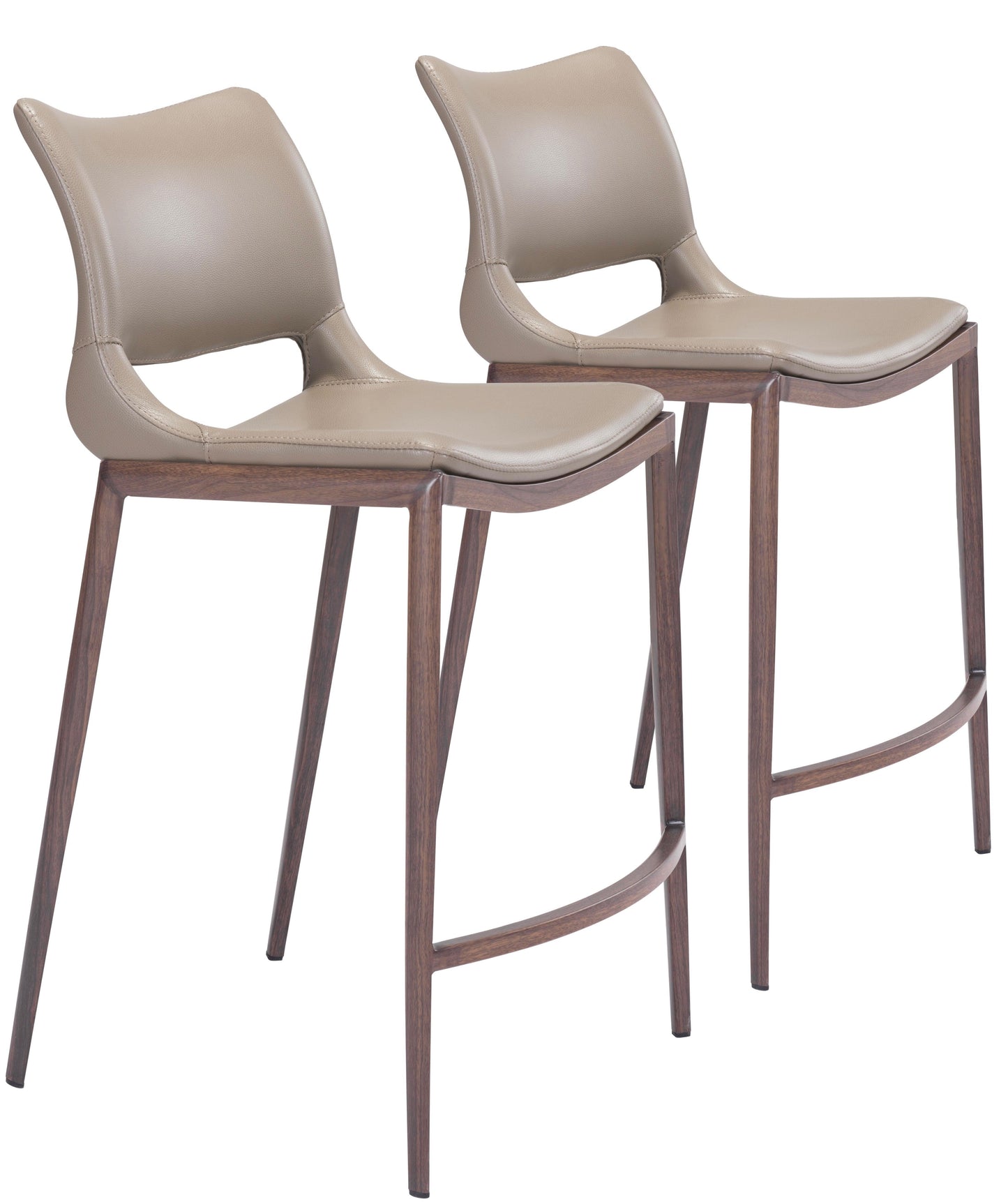 Ace Counter Stool (Set of 2) Brown & Walnut