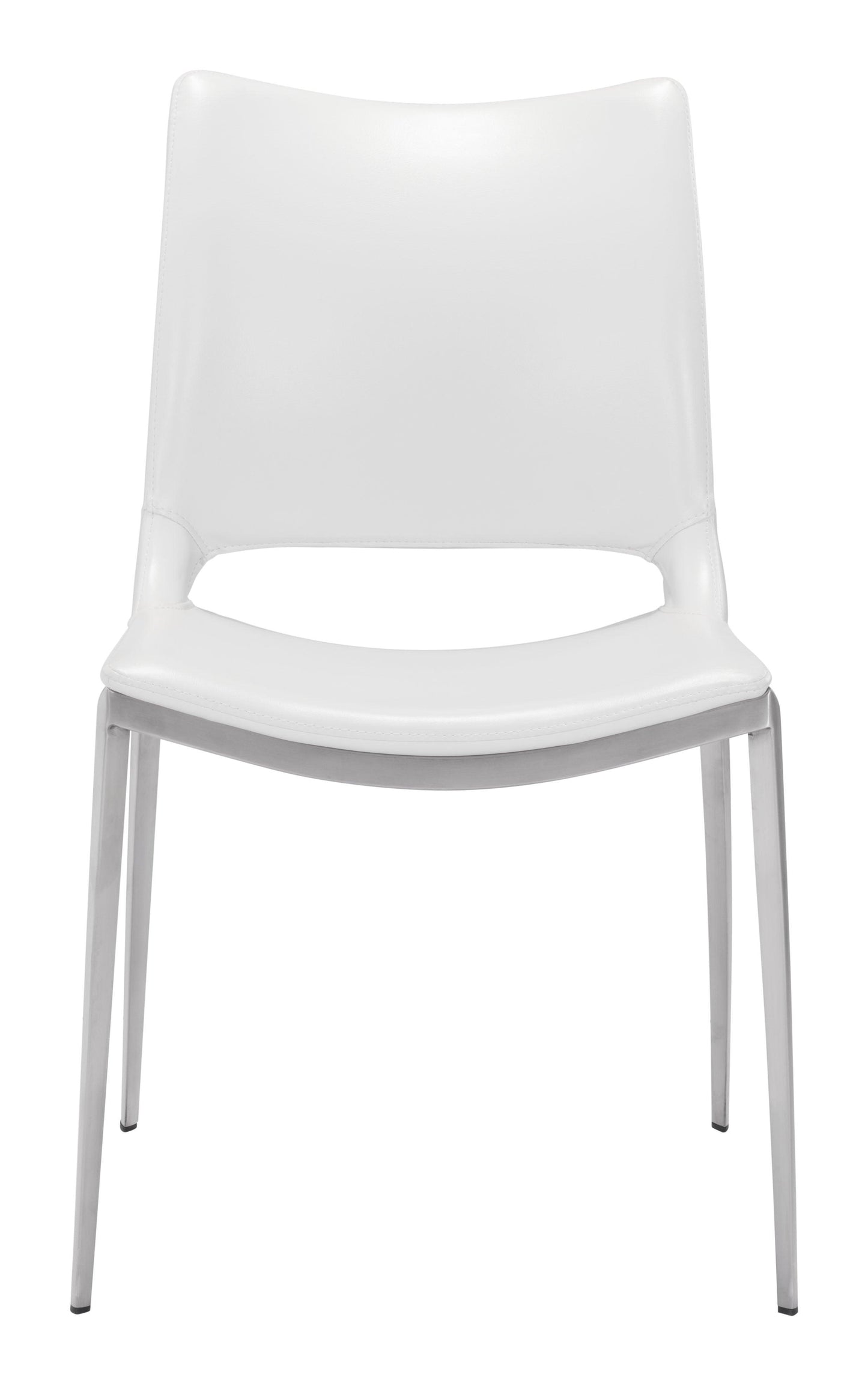 Ace Dining Chair (Set of 2) White & Silver