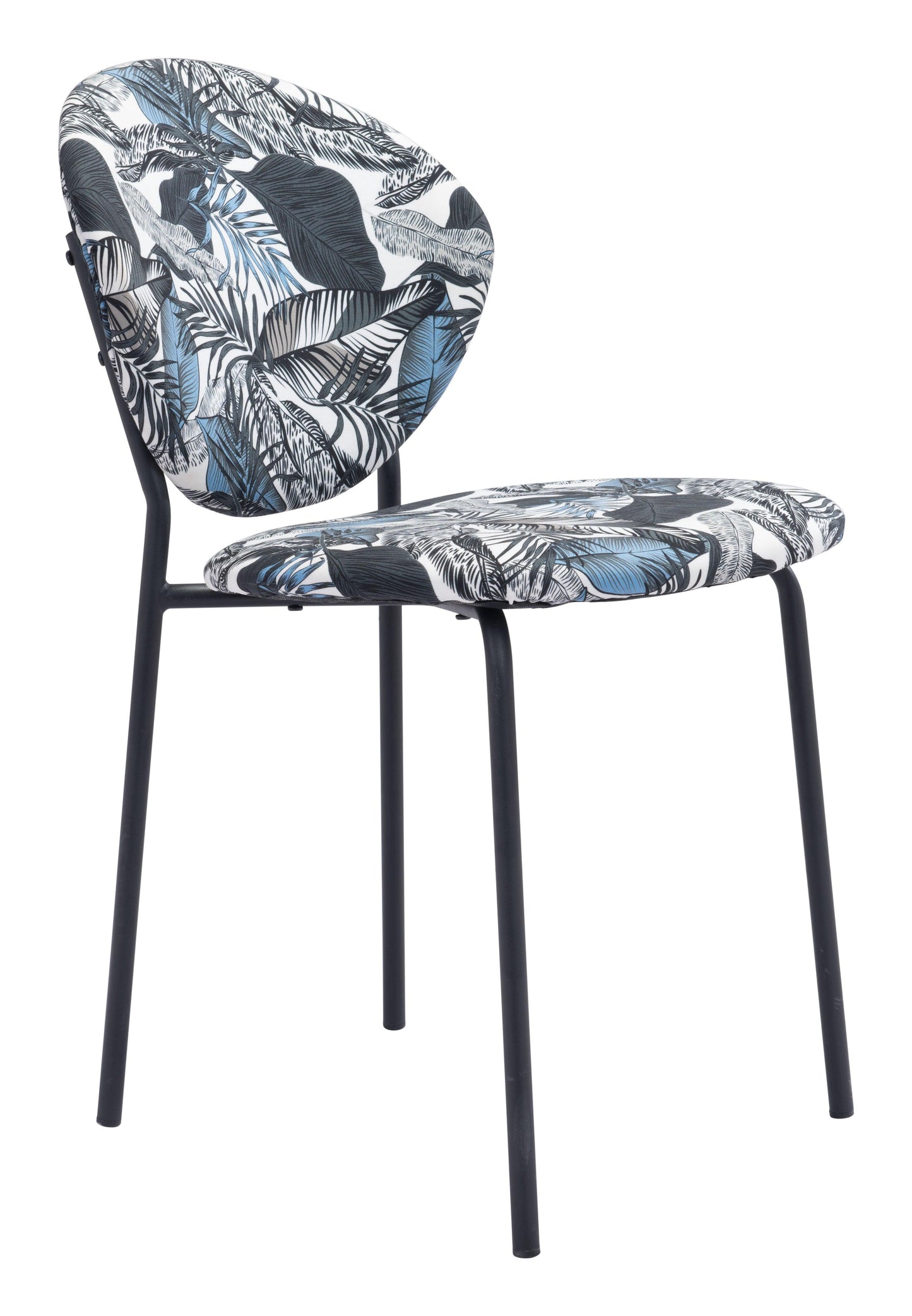 Clyde Dining Chair (Set of 2) Leaf Print & Black