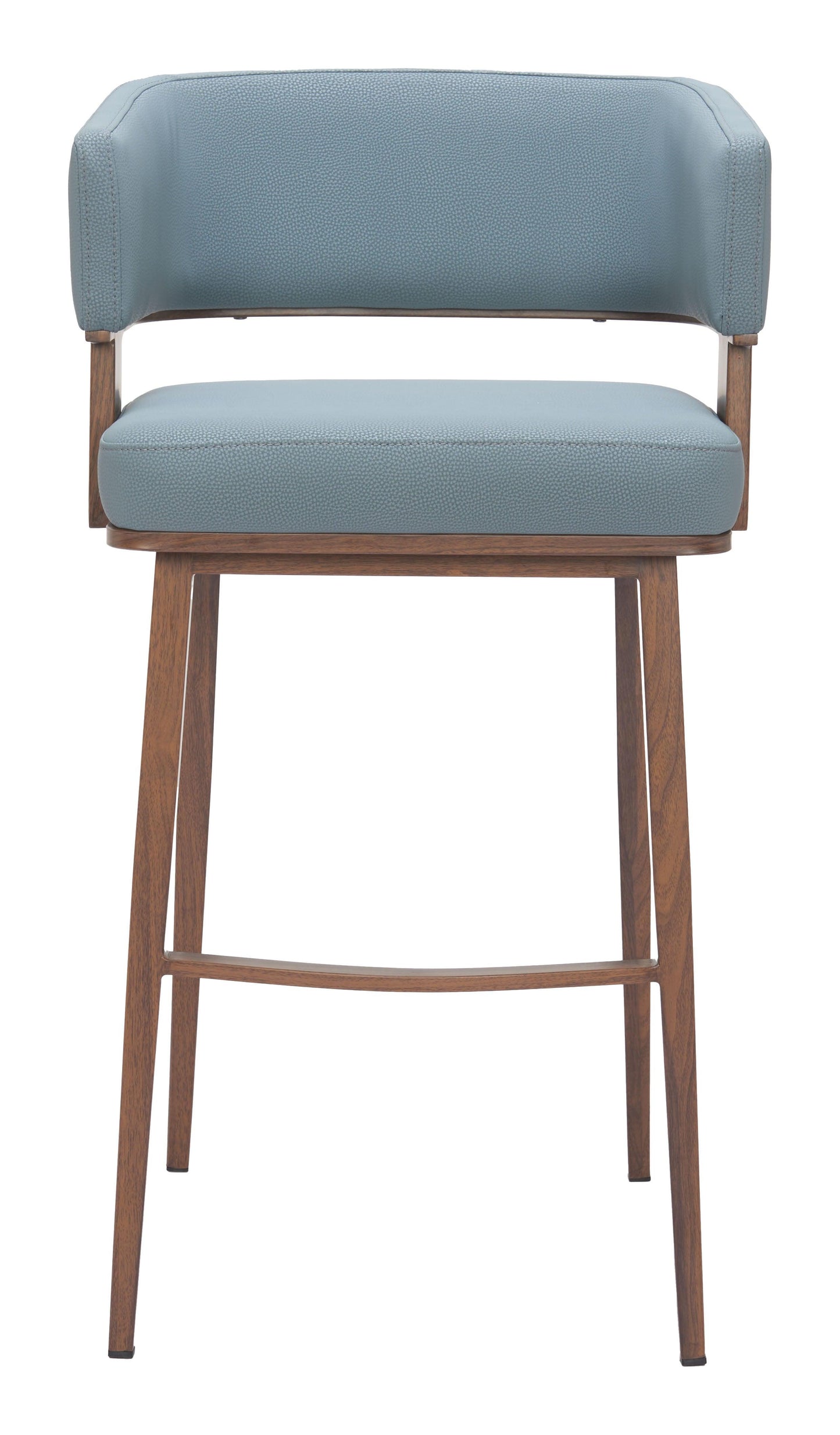 Poise Barstool (Set of 2) Azure Gray & Walnut