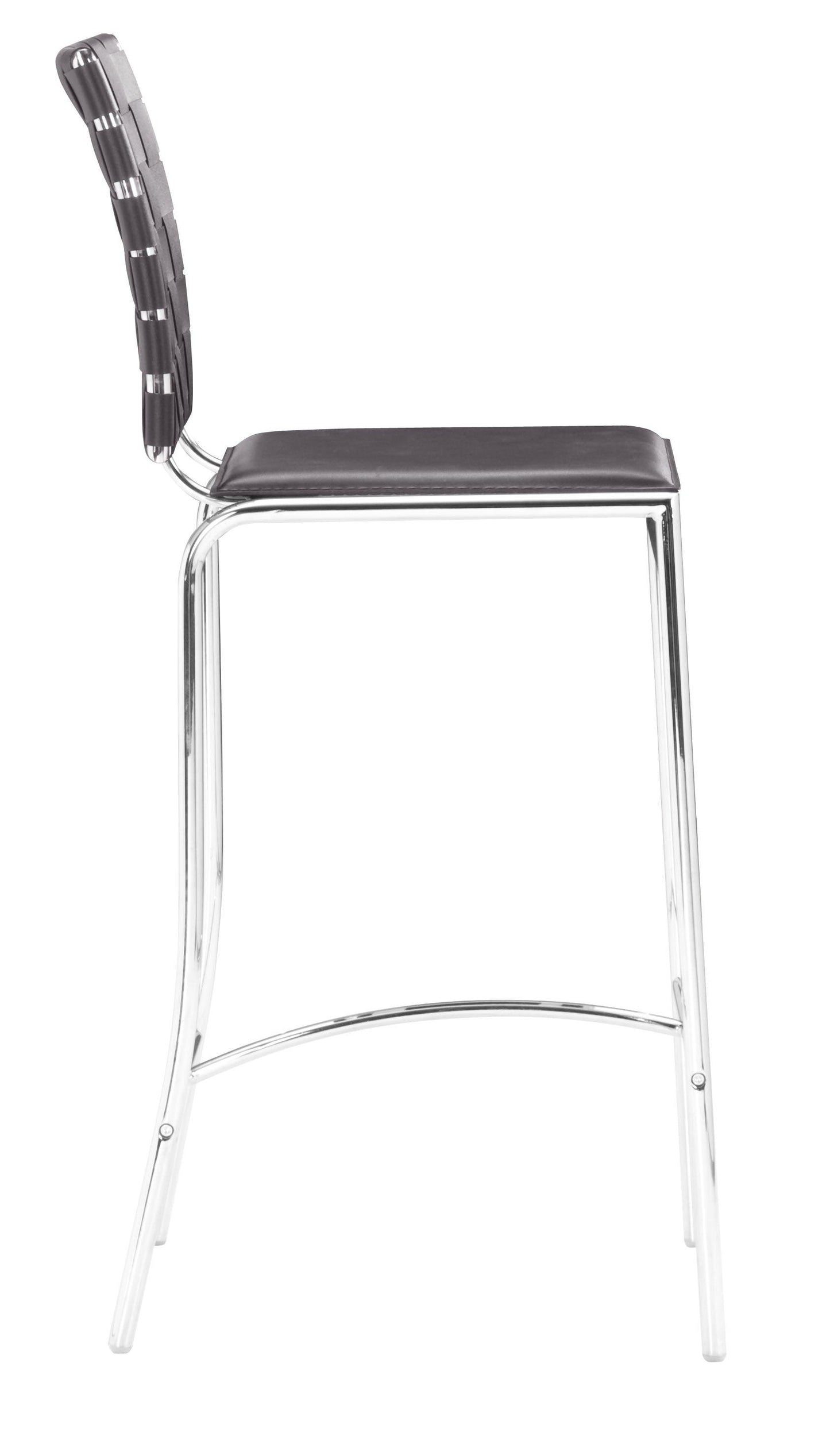 Criss Cross Counter Stool (Set of 2) Espresso