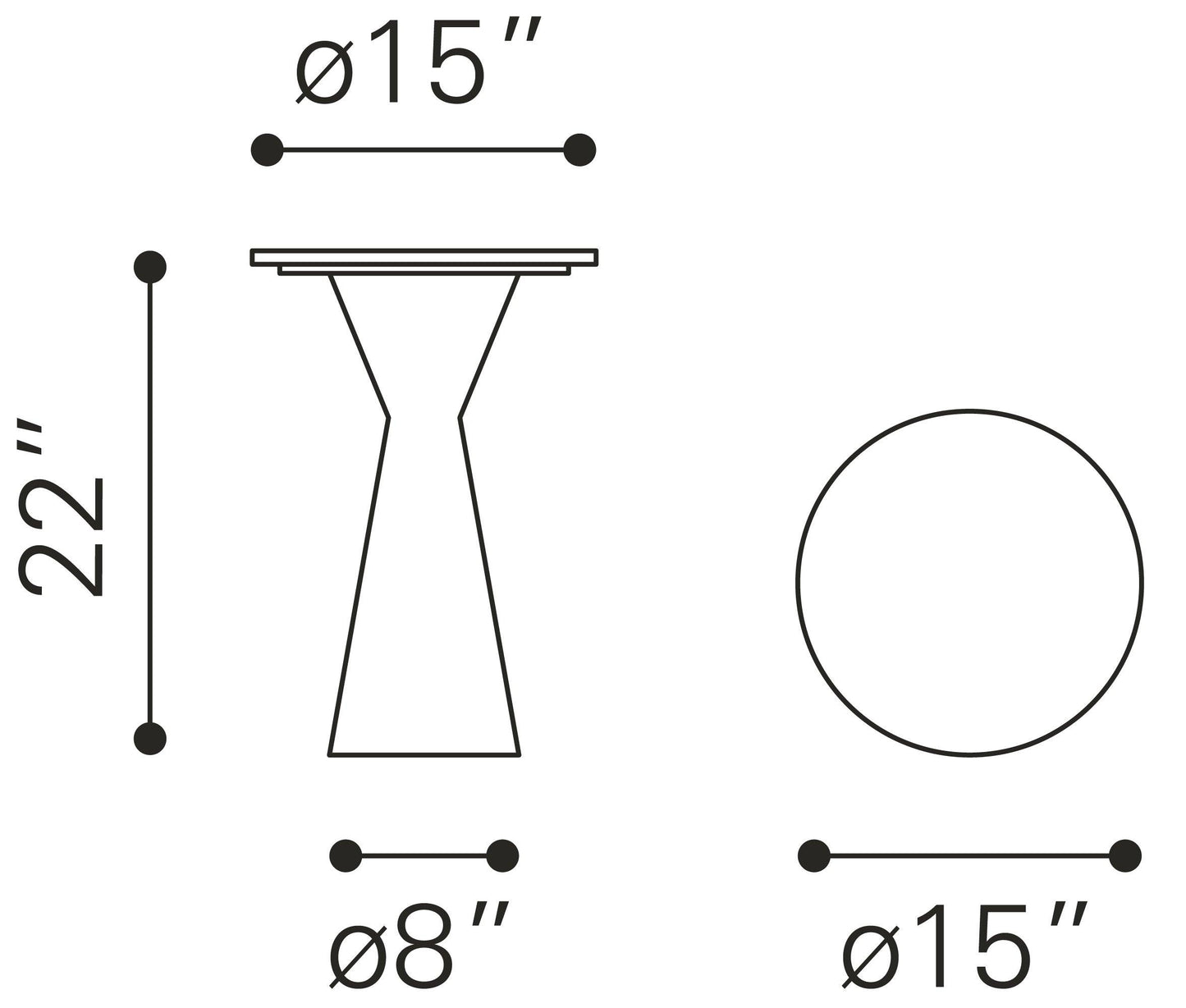 Tim Side Table White & Black