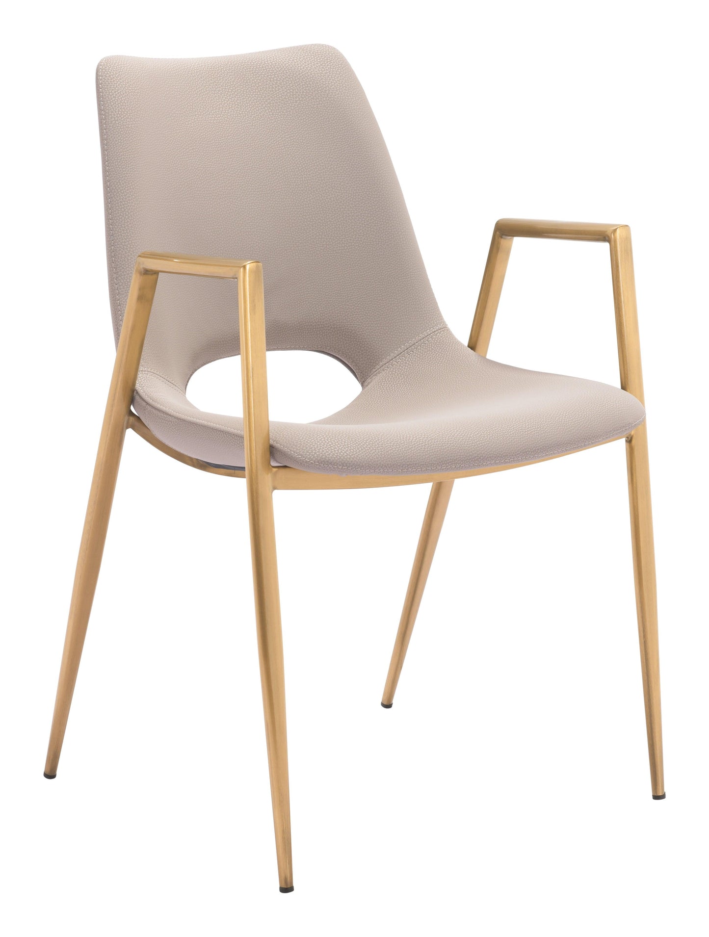 Desi Dining Chair (Set of 2) Beige & Gold