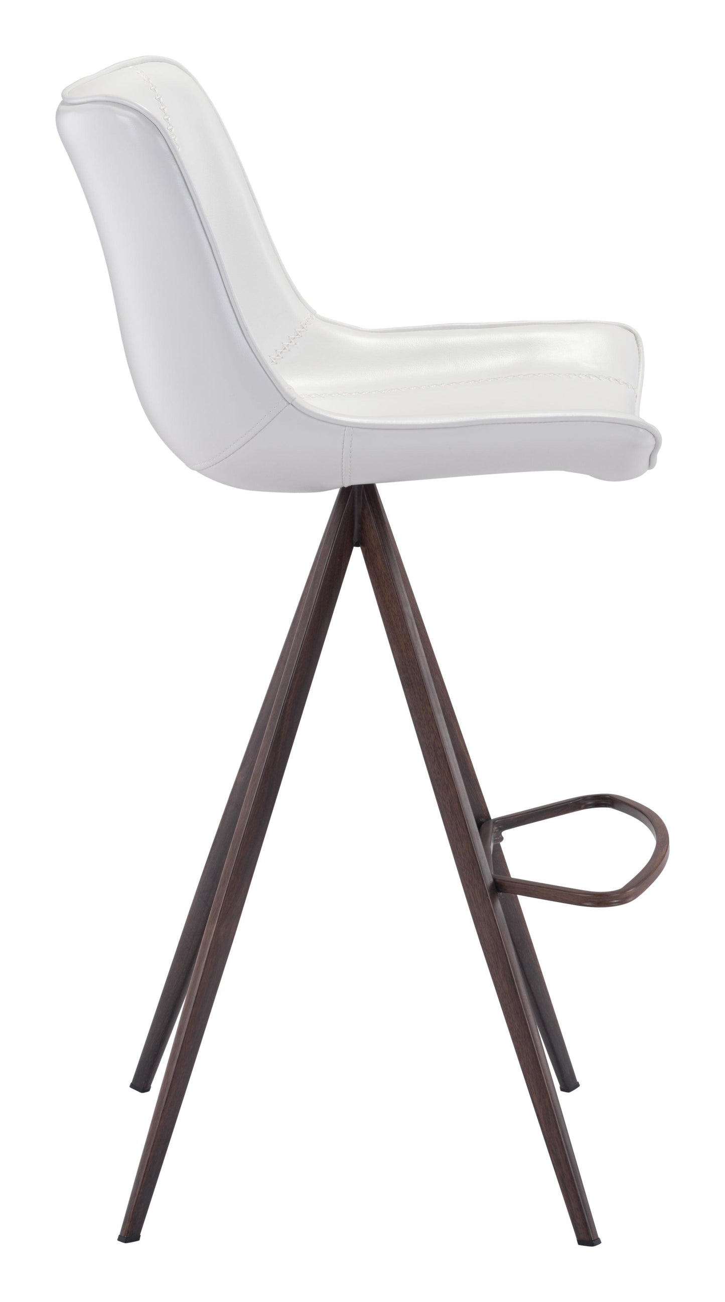 Aki Barstool (Set of 2) White & Walnut