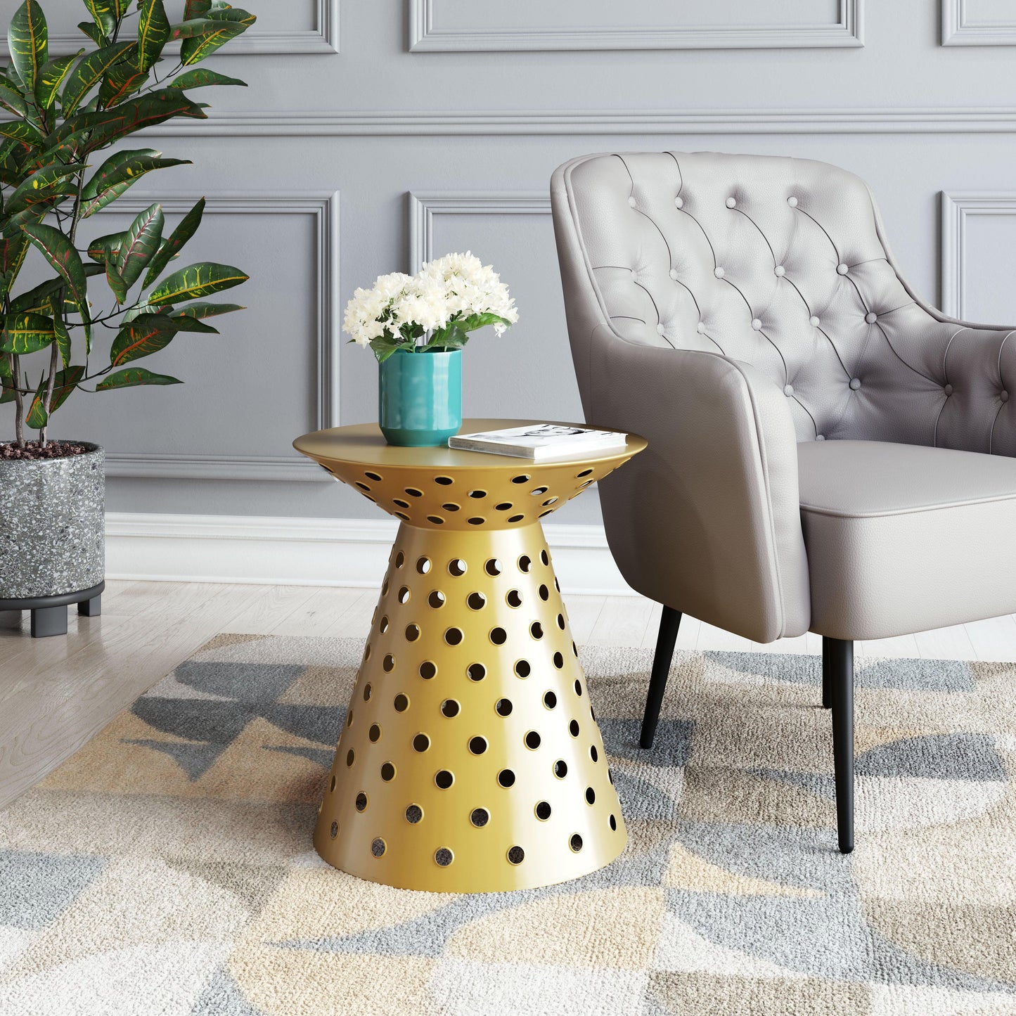 Proton Side Table Gold