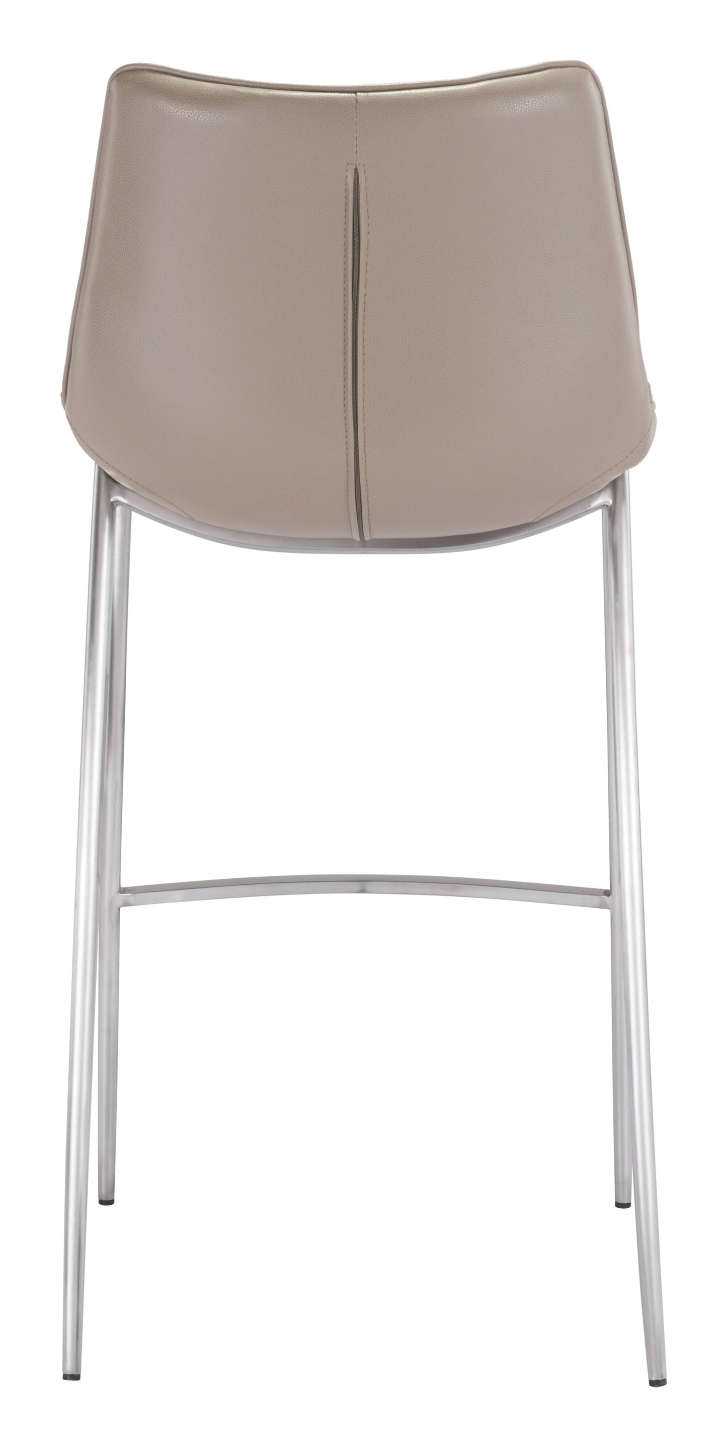 Magnus Barstool (Set of 2) Brown & Silver