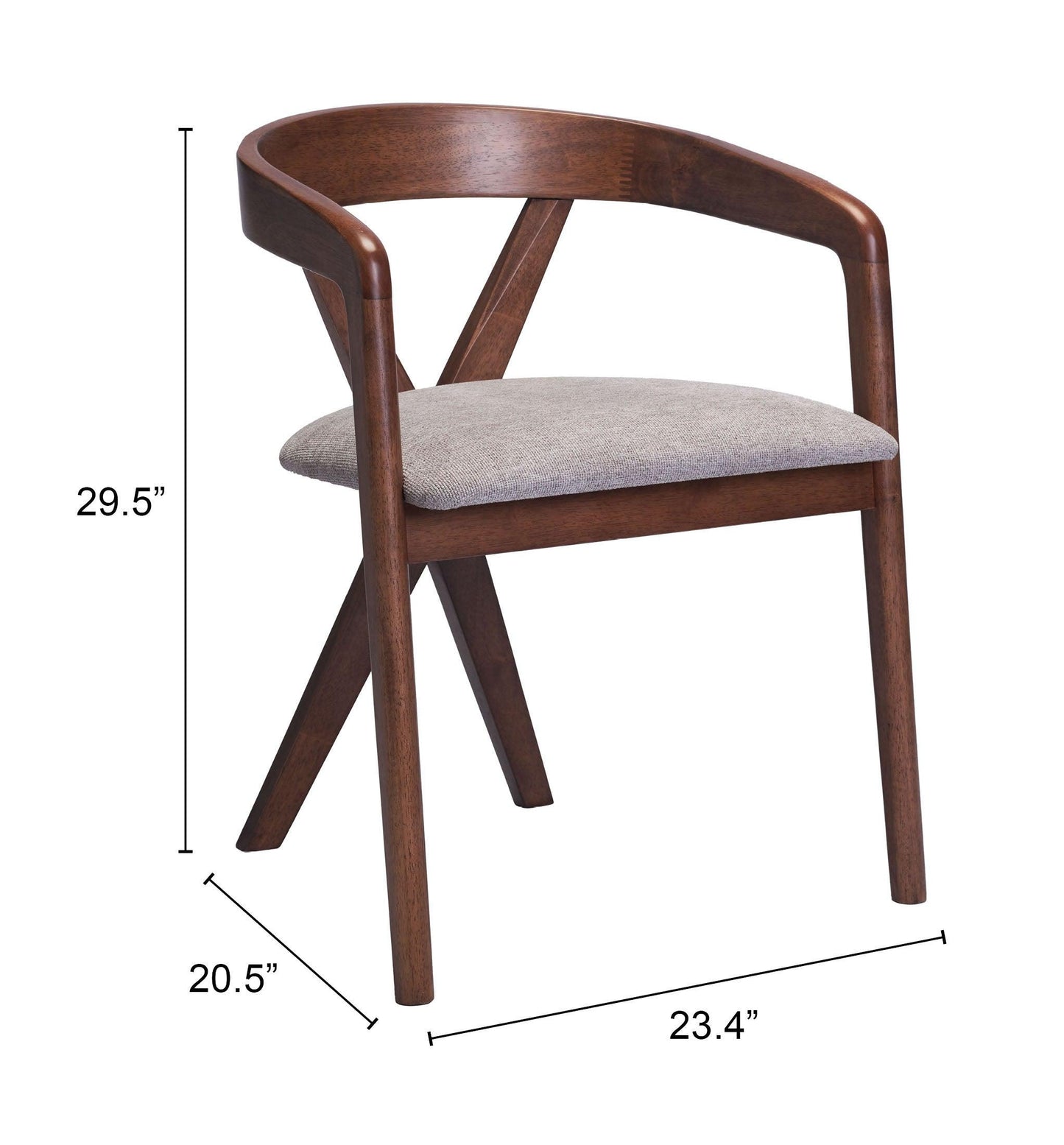 Cairo Dining Chair Dove Gray & Walnut