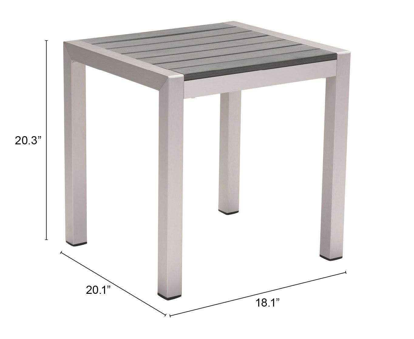 Cosmopolitan Side Table Gray & Silver