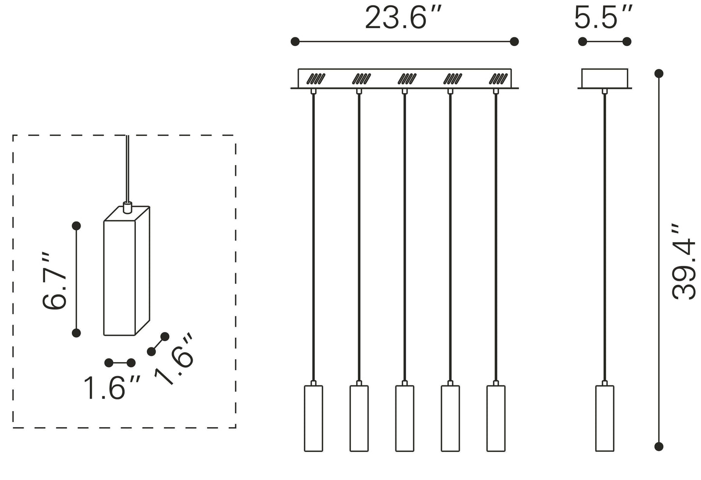 Celeron Ceiling Lamp Clear