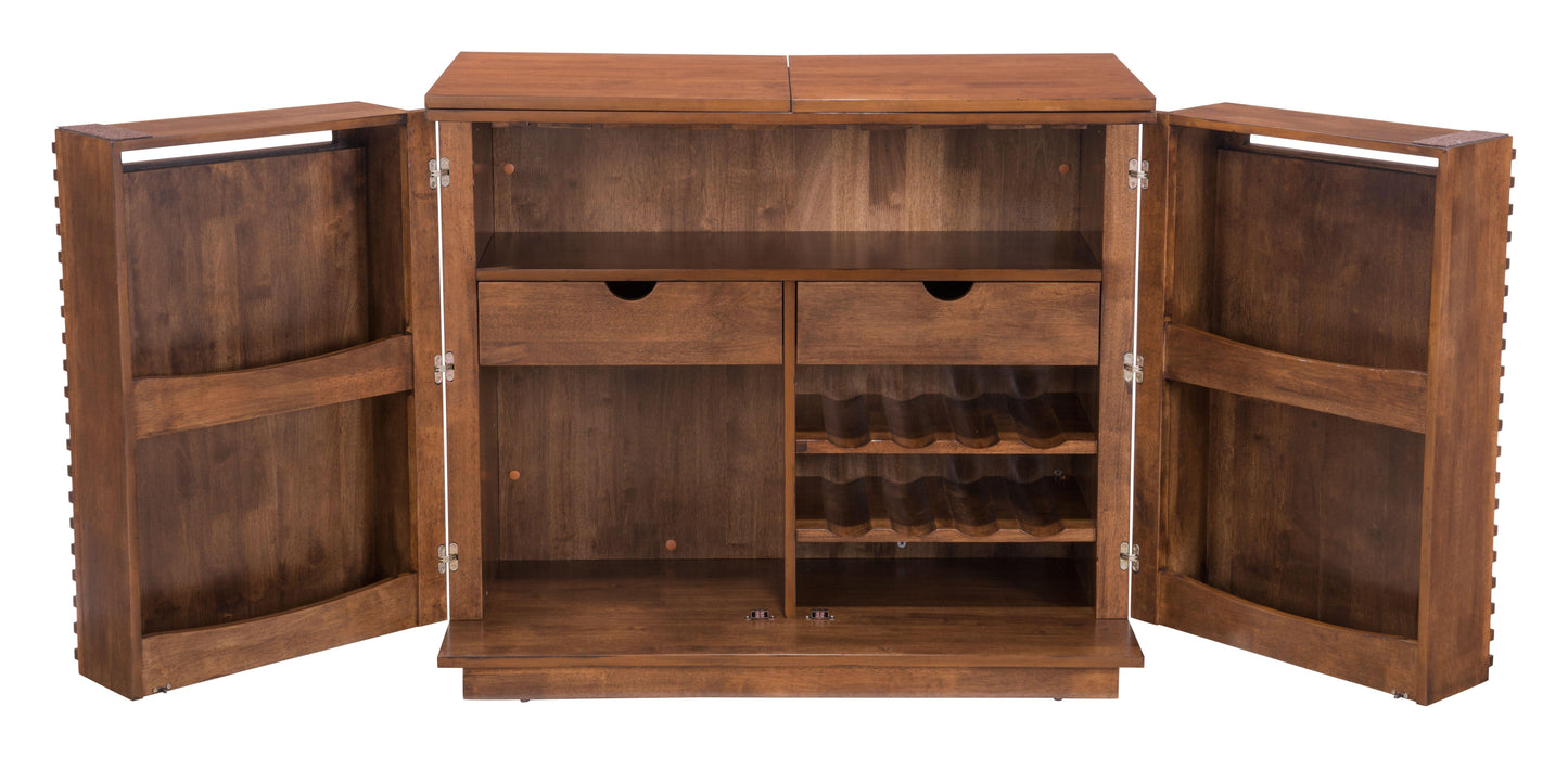 Linea Bar Cabinet Walnut