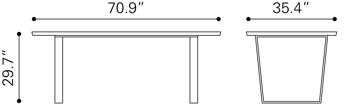 Atlas Dining Table White & Gold