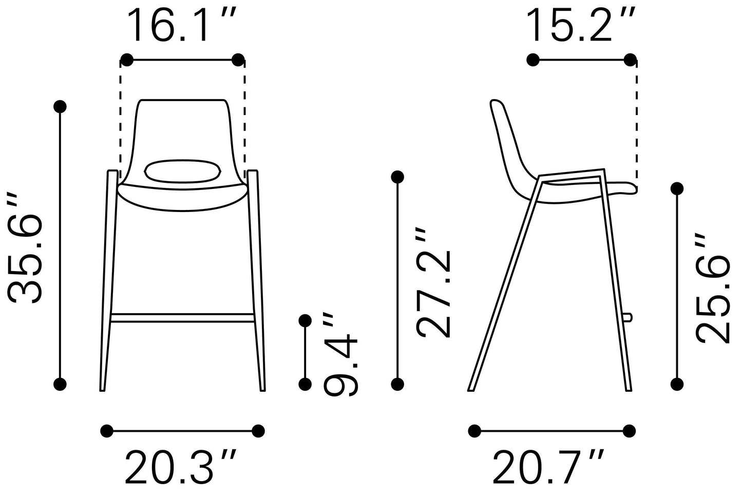 Desi Counter Stool (Set of 2) Beige & Walnut