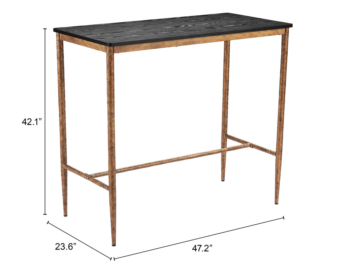 Nida Bar Table Black & Bronze