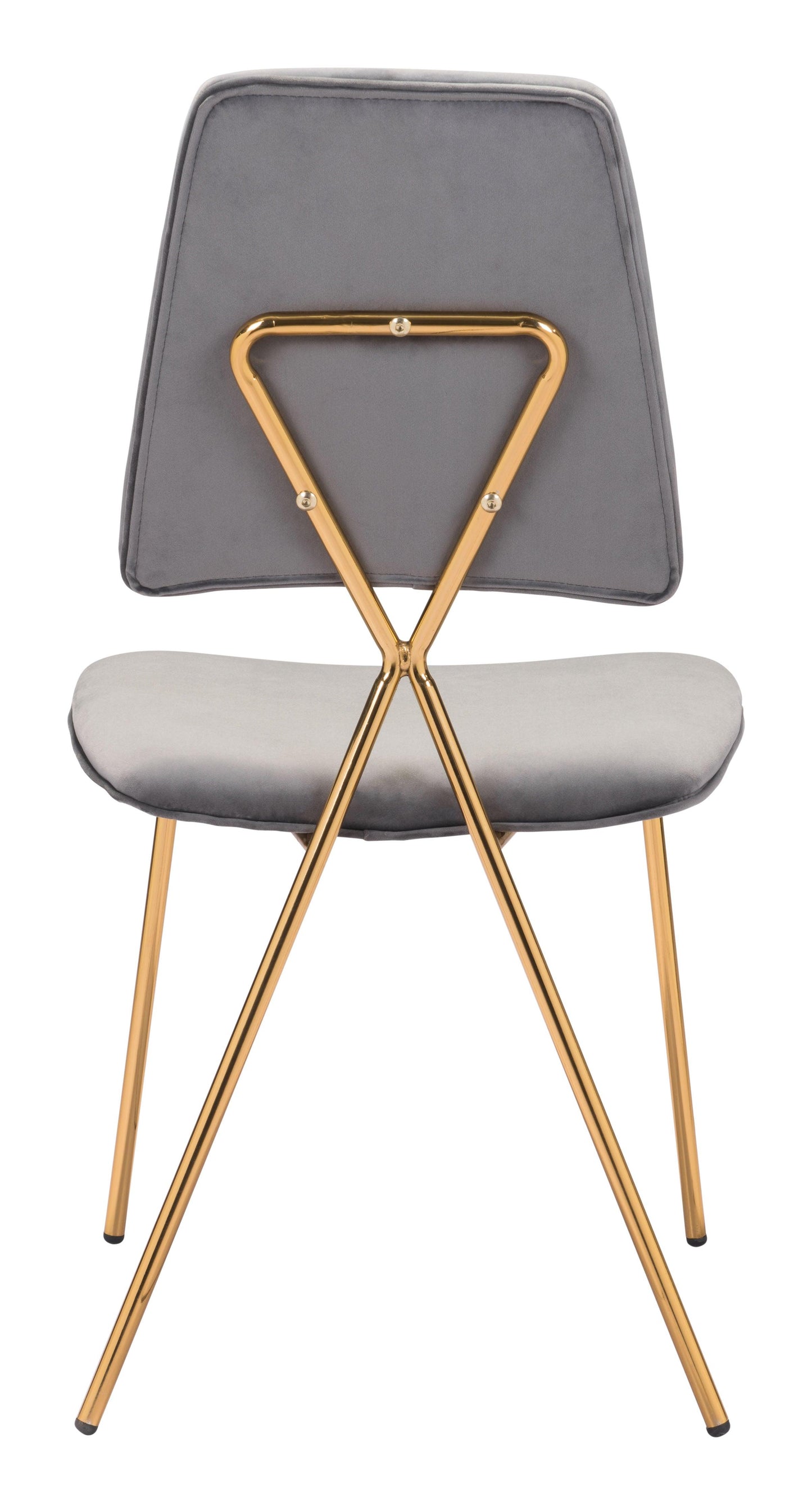 Chloe Dining Chair (Set of 2) Gray & Gold