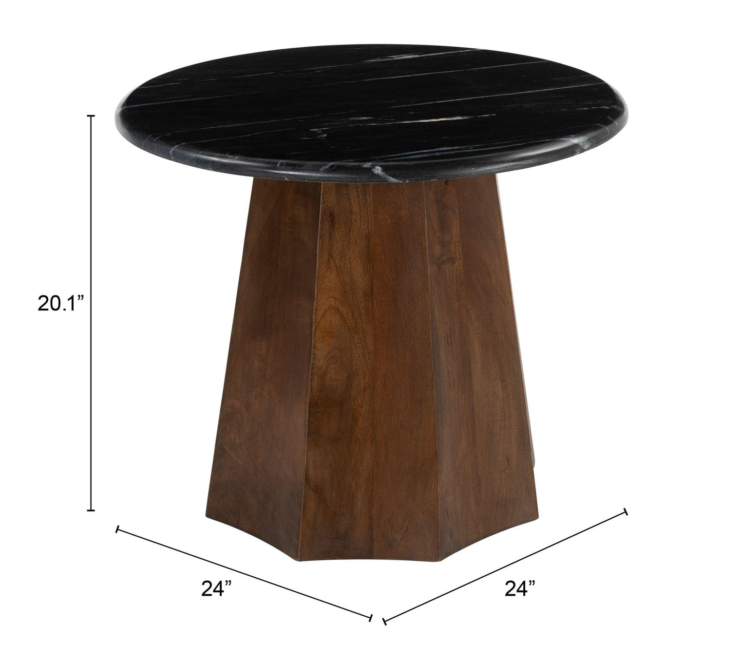 Aipe Accent Table Black & Brown