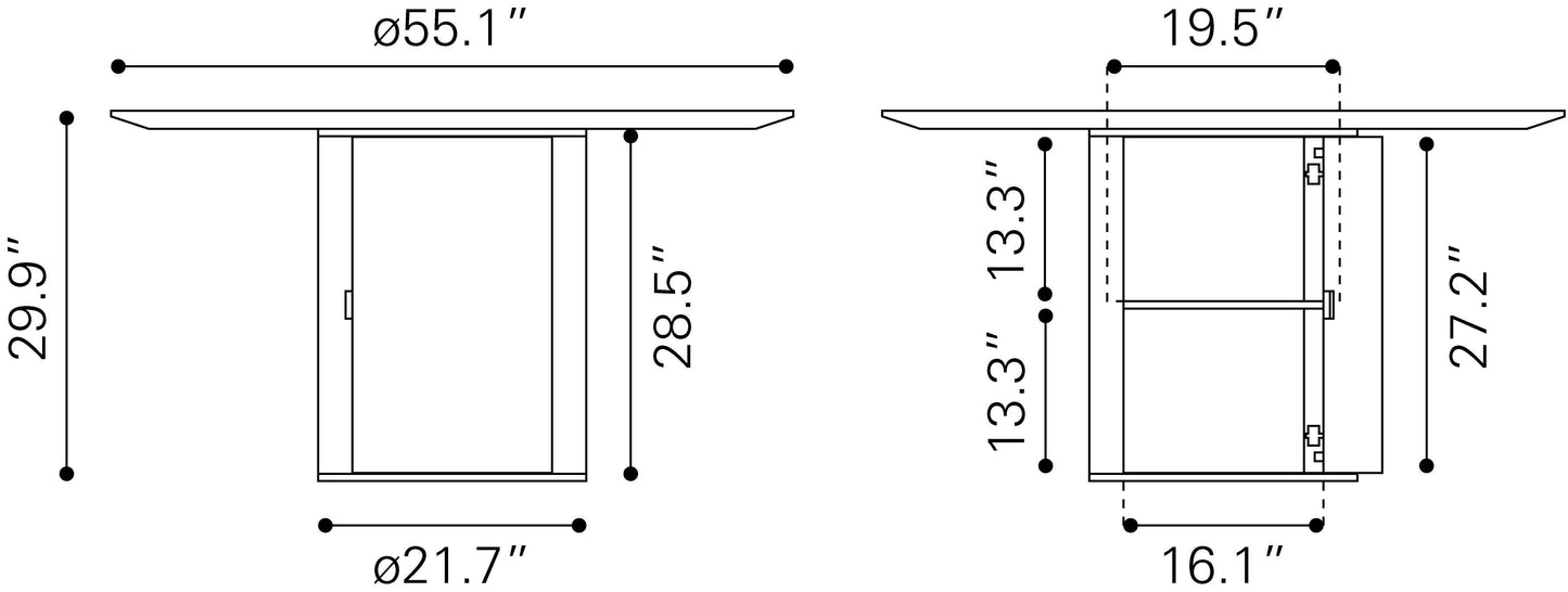 Izola Dining Table White & Black